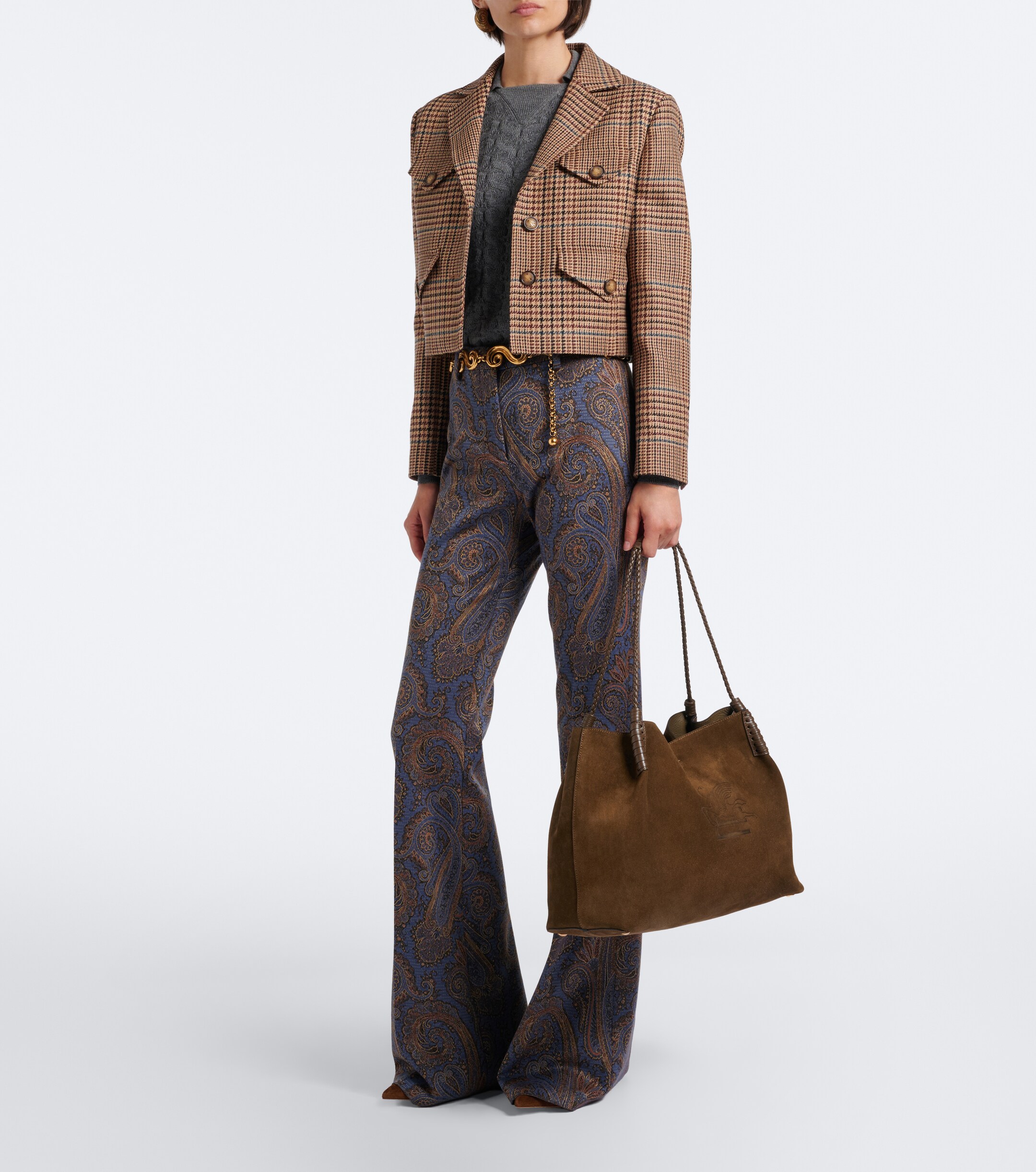 Etro Libra Large suede tote bag