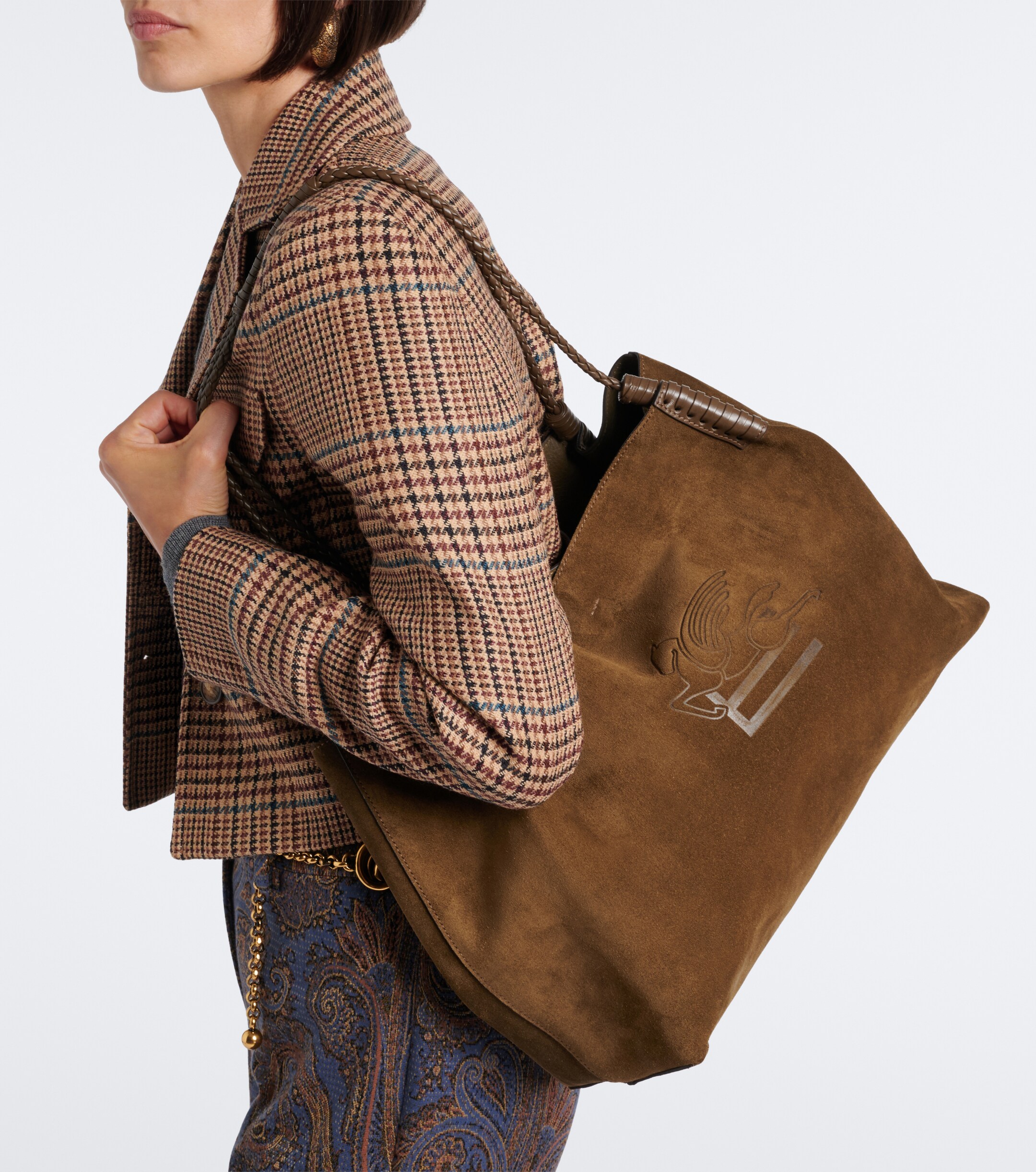 Etro Libra Large suede tote bag