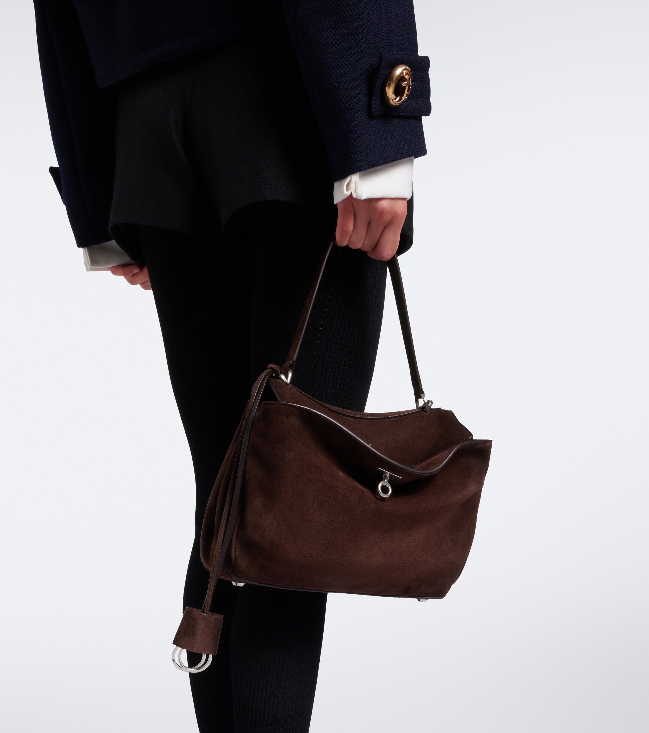 Balenciaga Rodeo Small suede top-handle bag