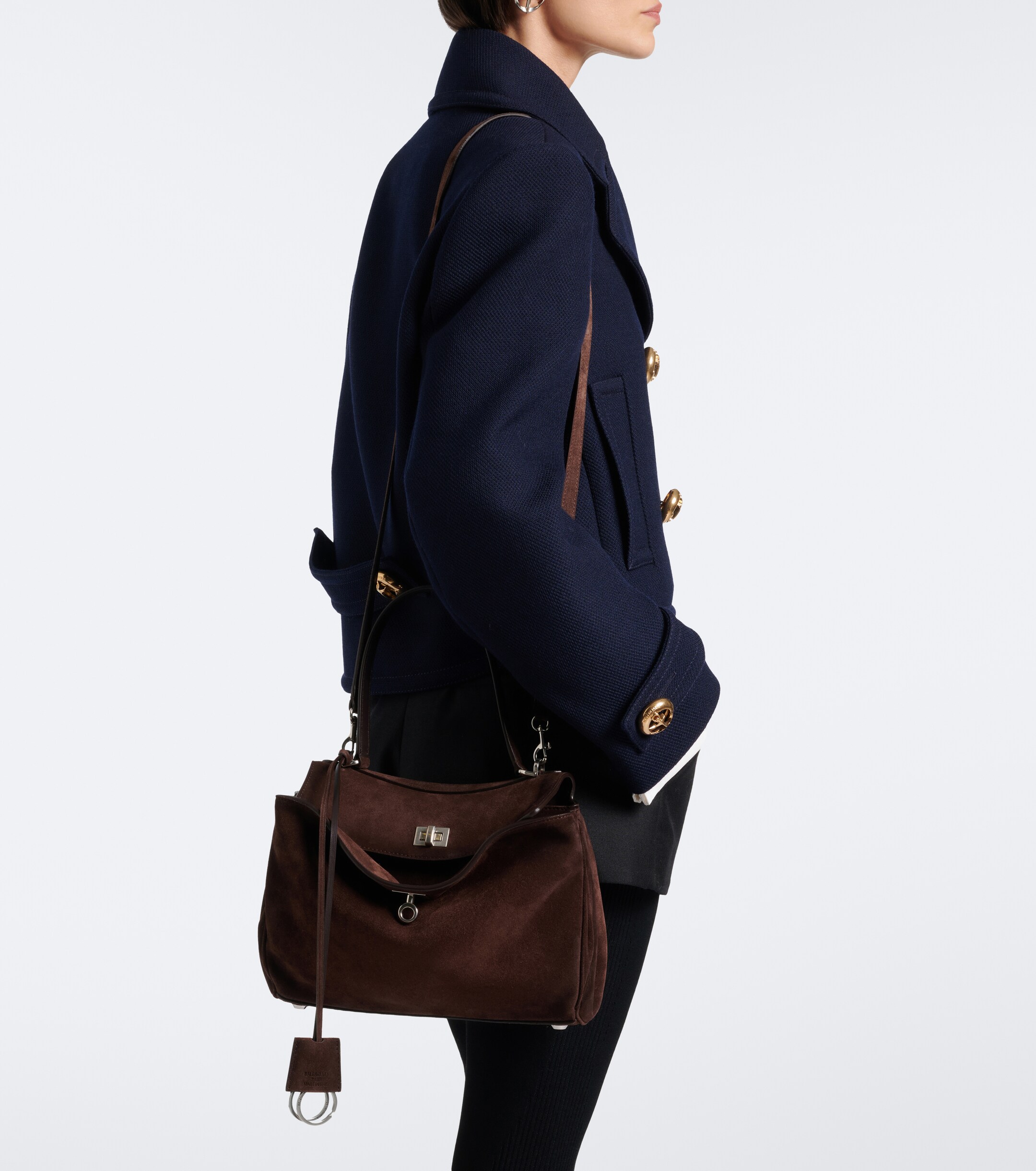 Balenciaga Rodeo Small suede top-handle bag