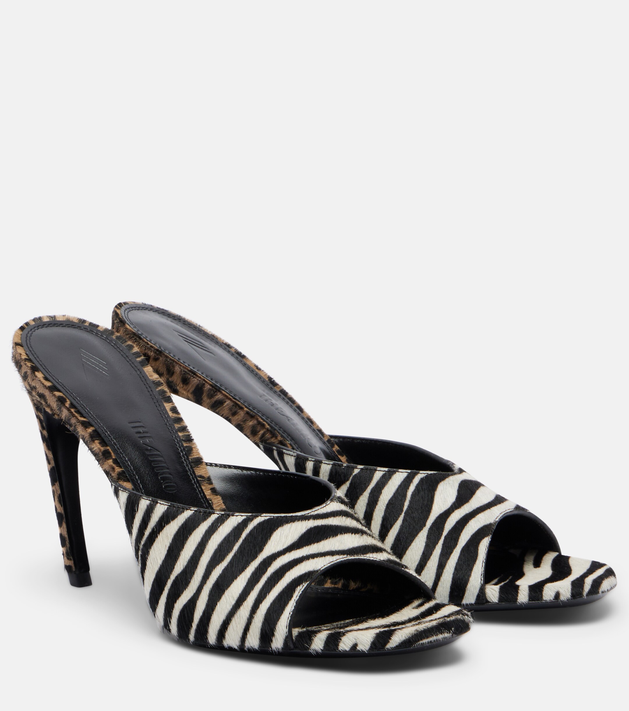 THE ATTICO The Attico Betta zebra-print calf hair mules