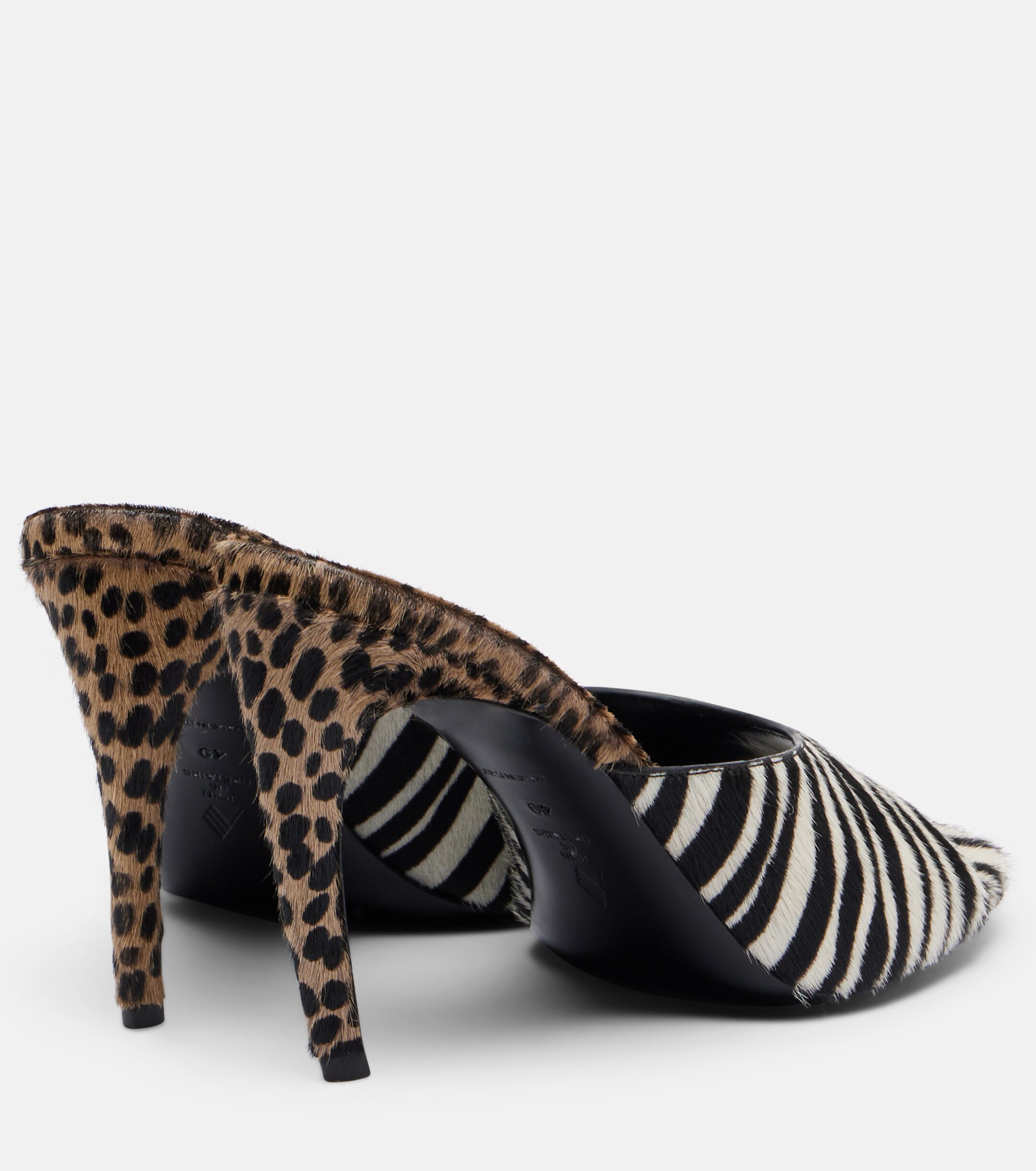 THE ATTICO The Attico Betta zebra-print calf hair mules