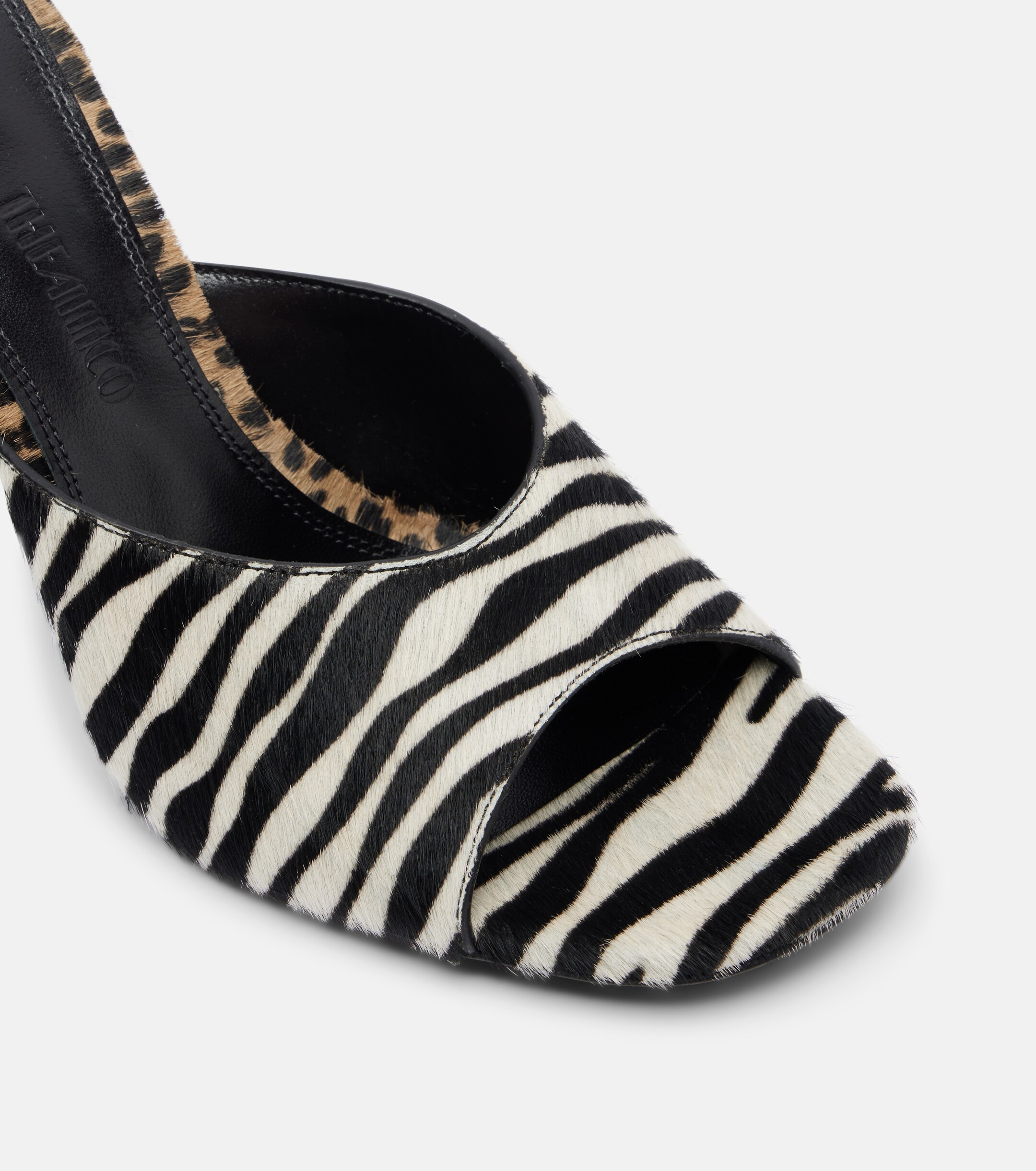 THE ATTICO The Attico Betta zebra-print calf hair mules