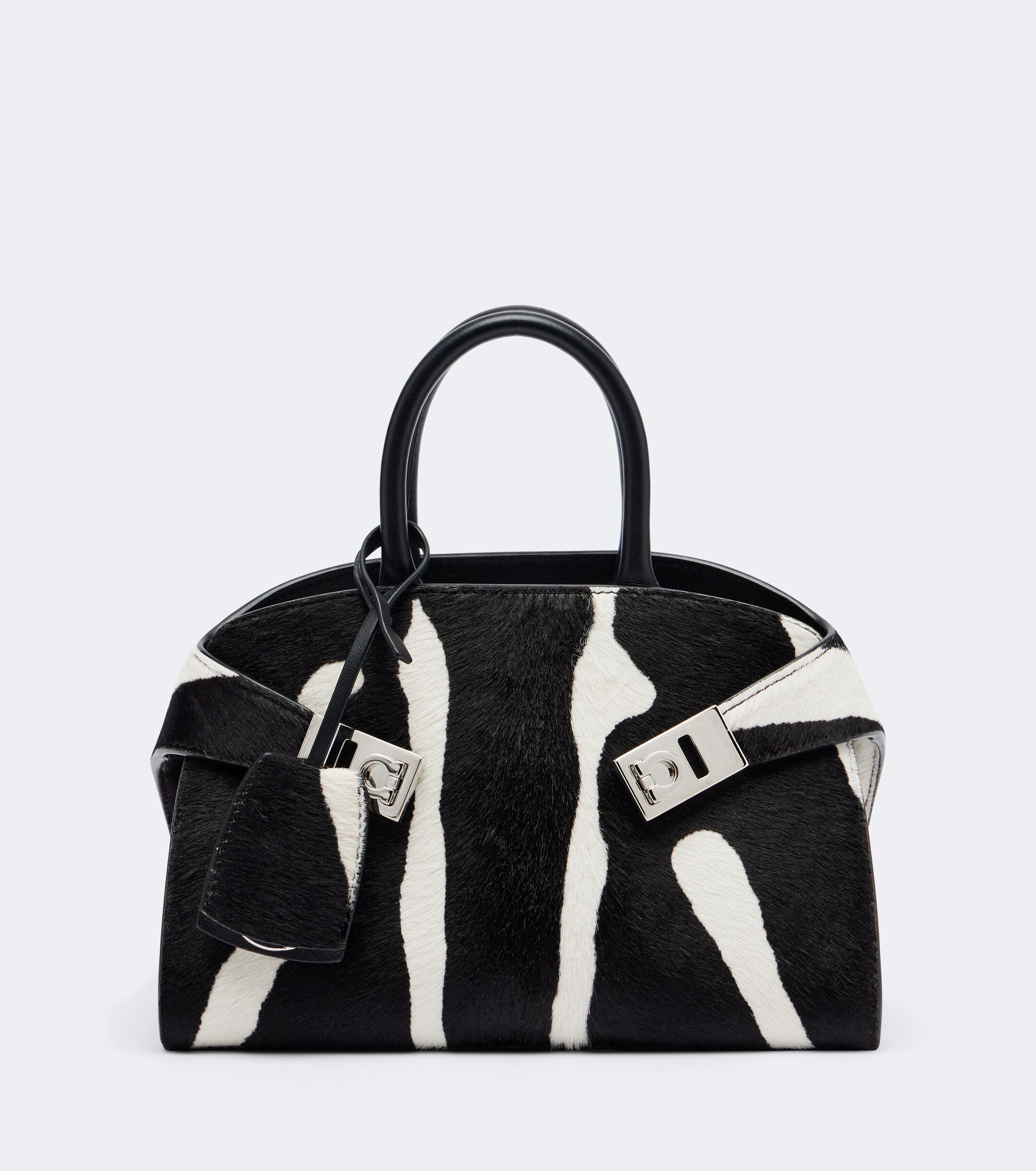 Ferragamo Hug Small zebra print top-handle bag
