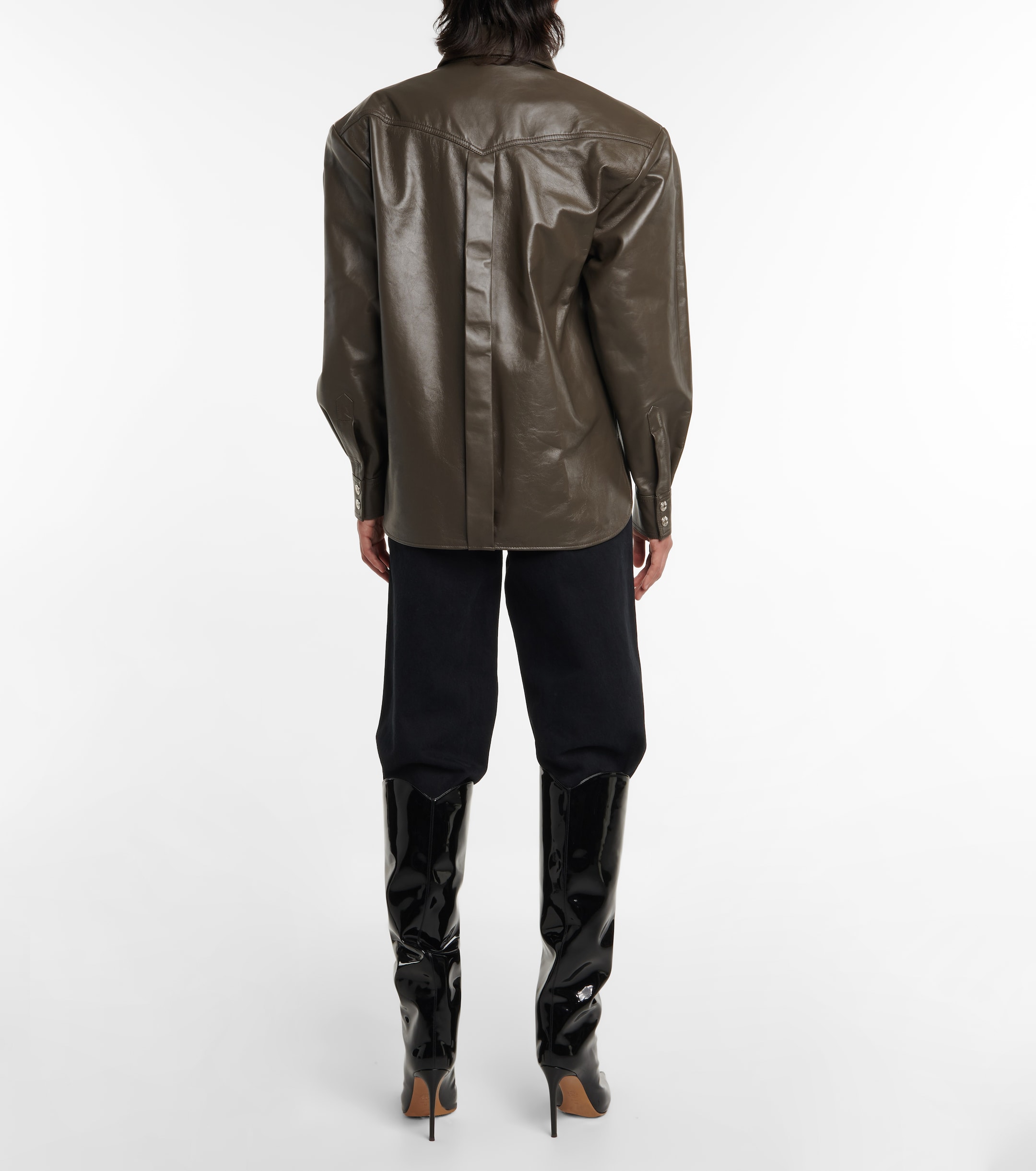 Alexandre Vauthier Oversized leather shirt