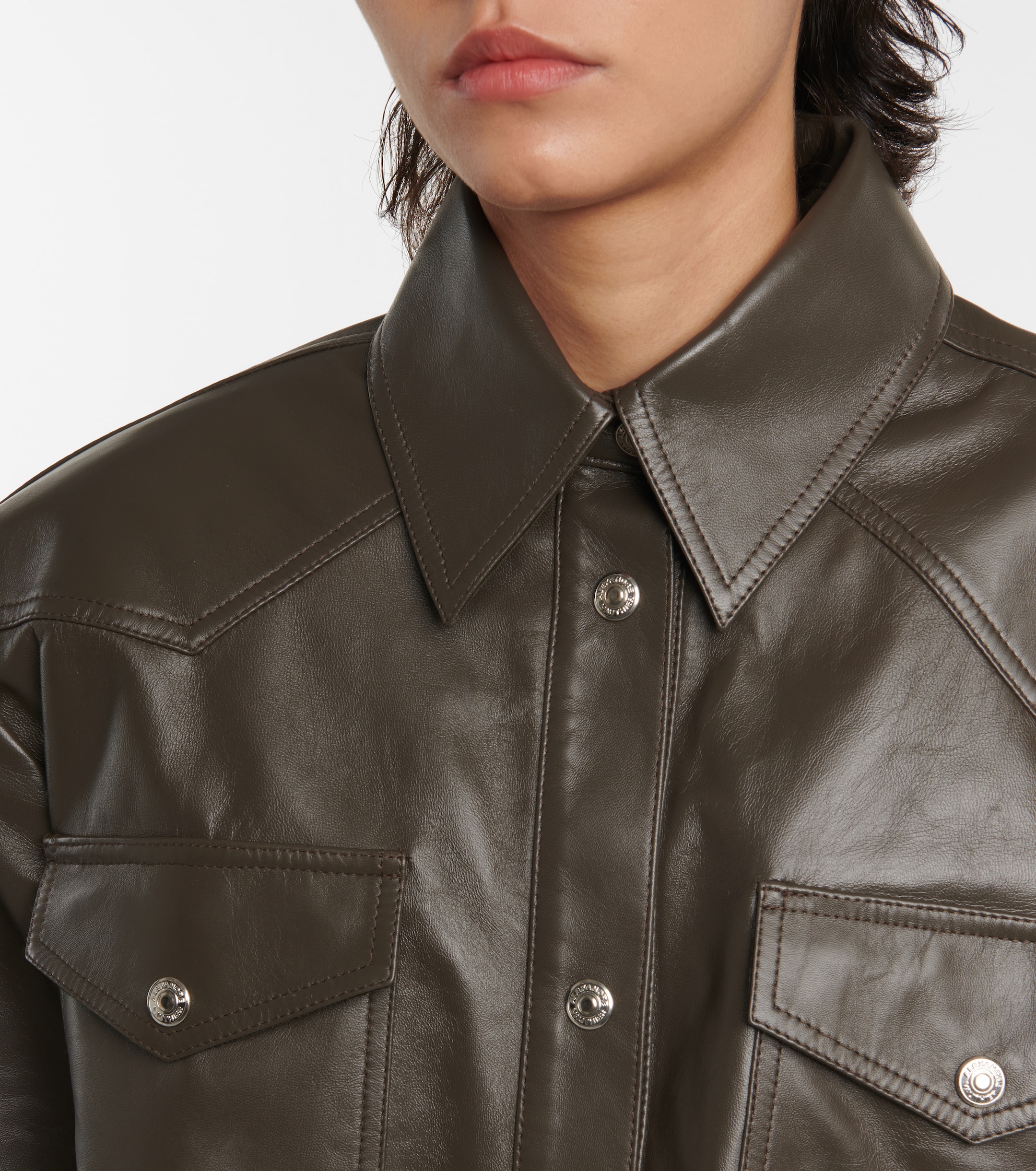 Alexandre Vauthier Oversized leather shirt