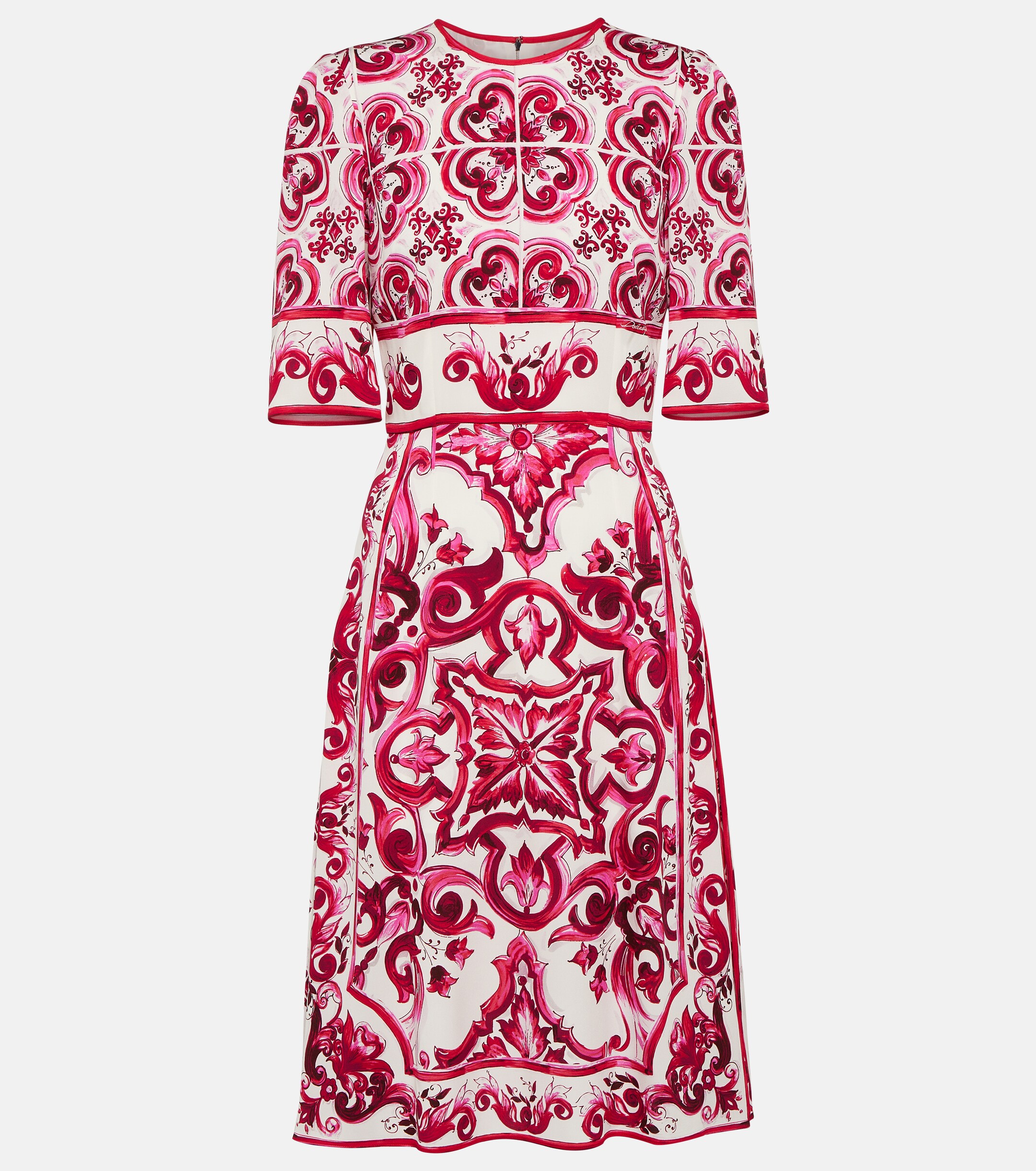 Dolce&Gabbana Printed charmeuse midi dress thumbnail