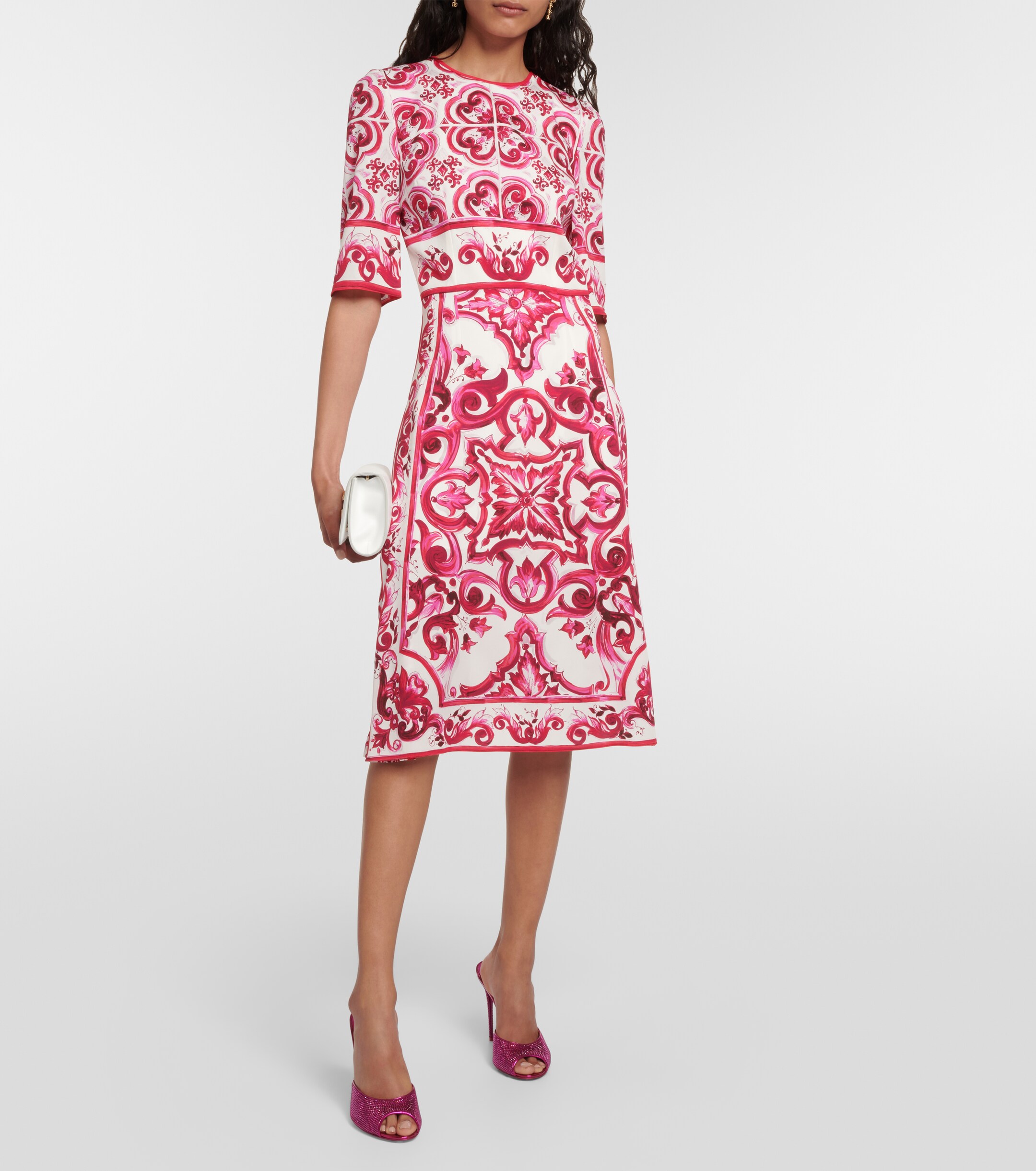 Dolce&Gabbana Printed charmeuse midi dress