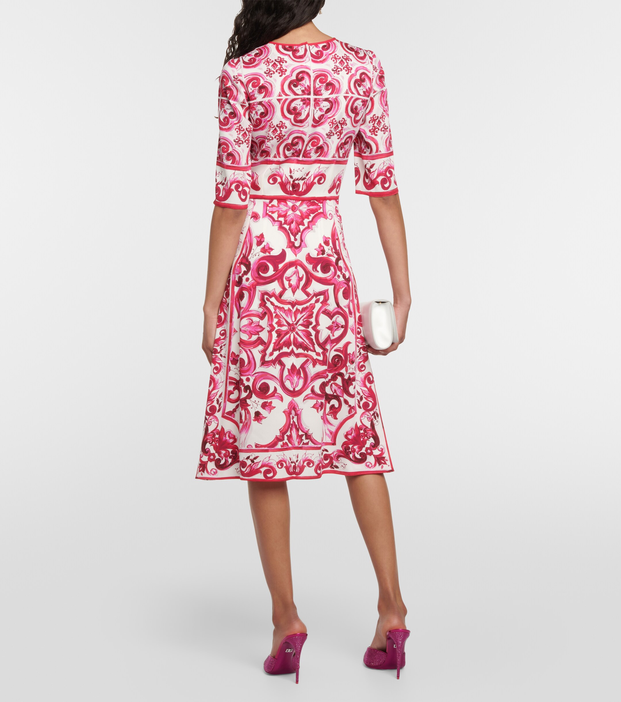 Dolce&Gabbana Printed charmeuse midi dress thumbnail