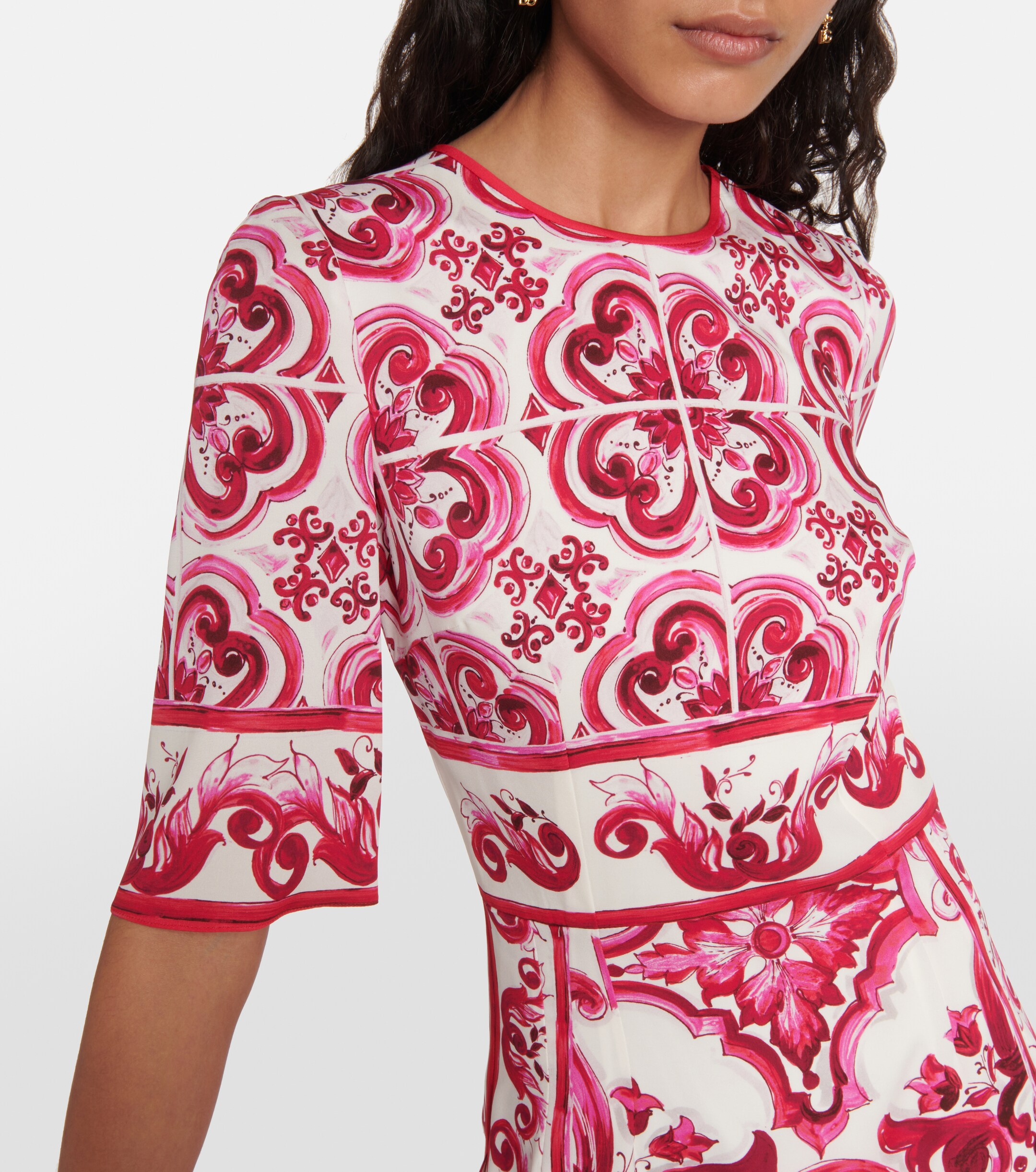 Dolce&Gabbana Printed charmeuse midi dress thumbnail