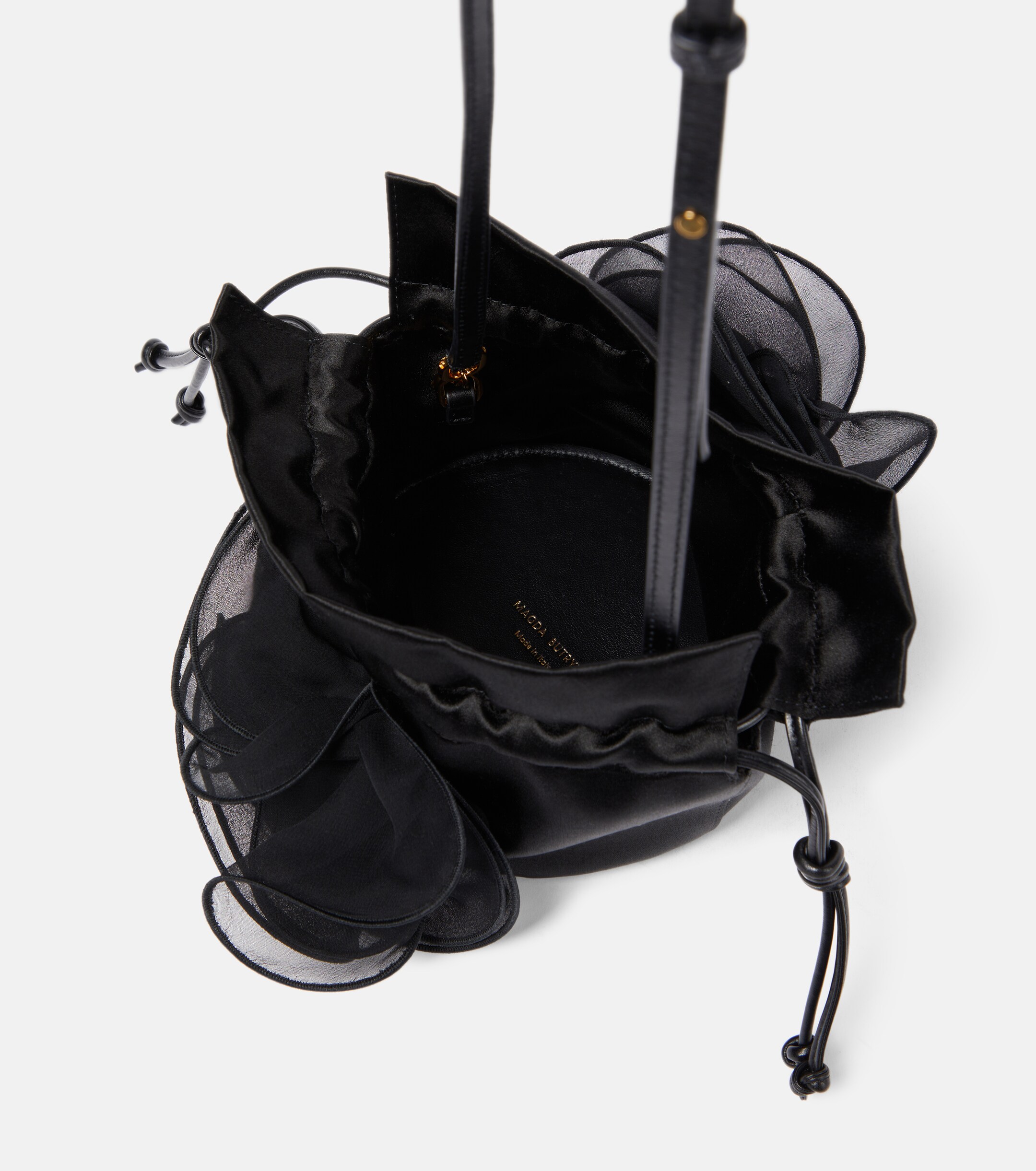Magda Butrym Magda Small floral-appliqué silk bucket bag