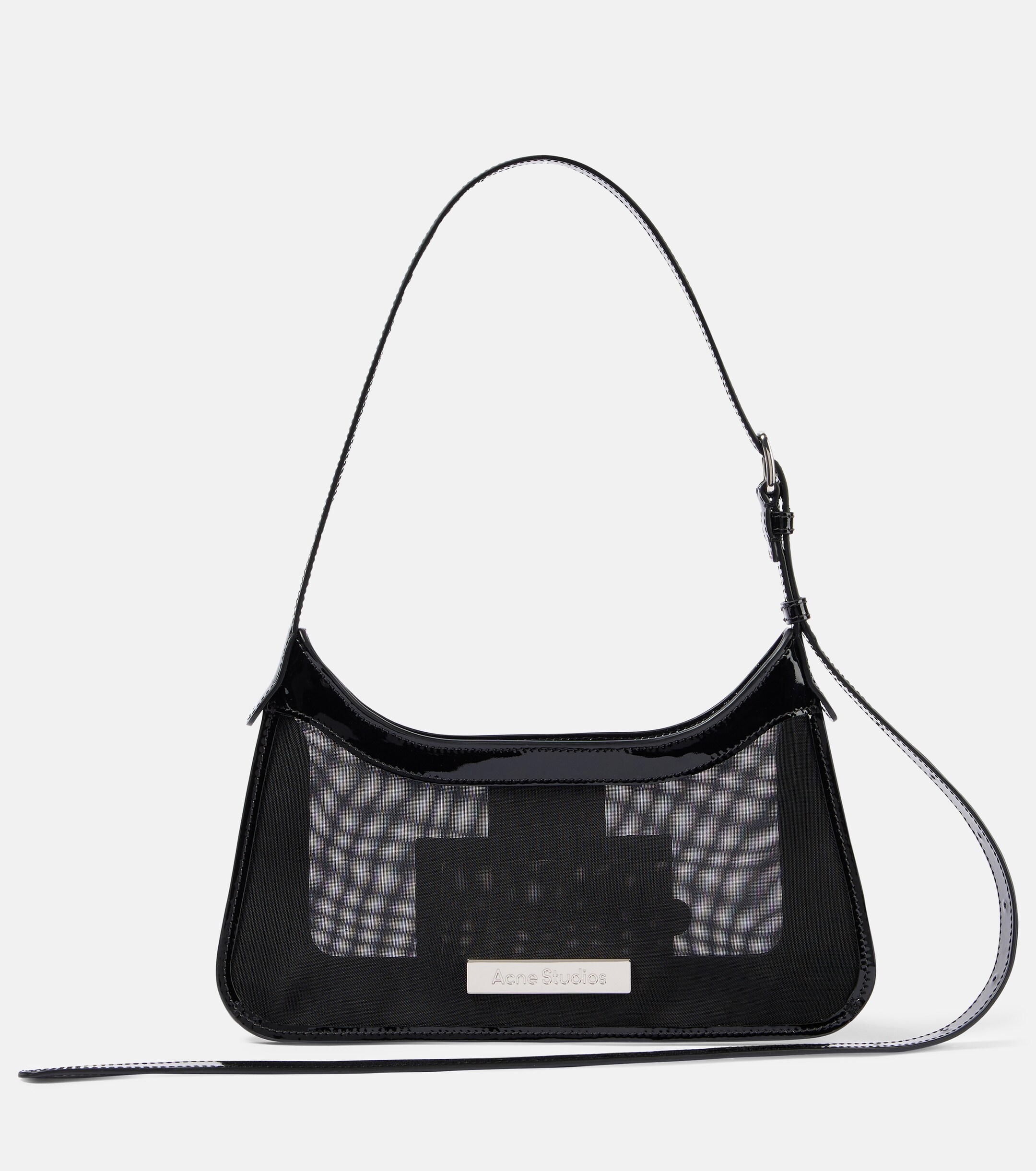 Acne Studios Platt leather-trimmed mesh shoulder bag