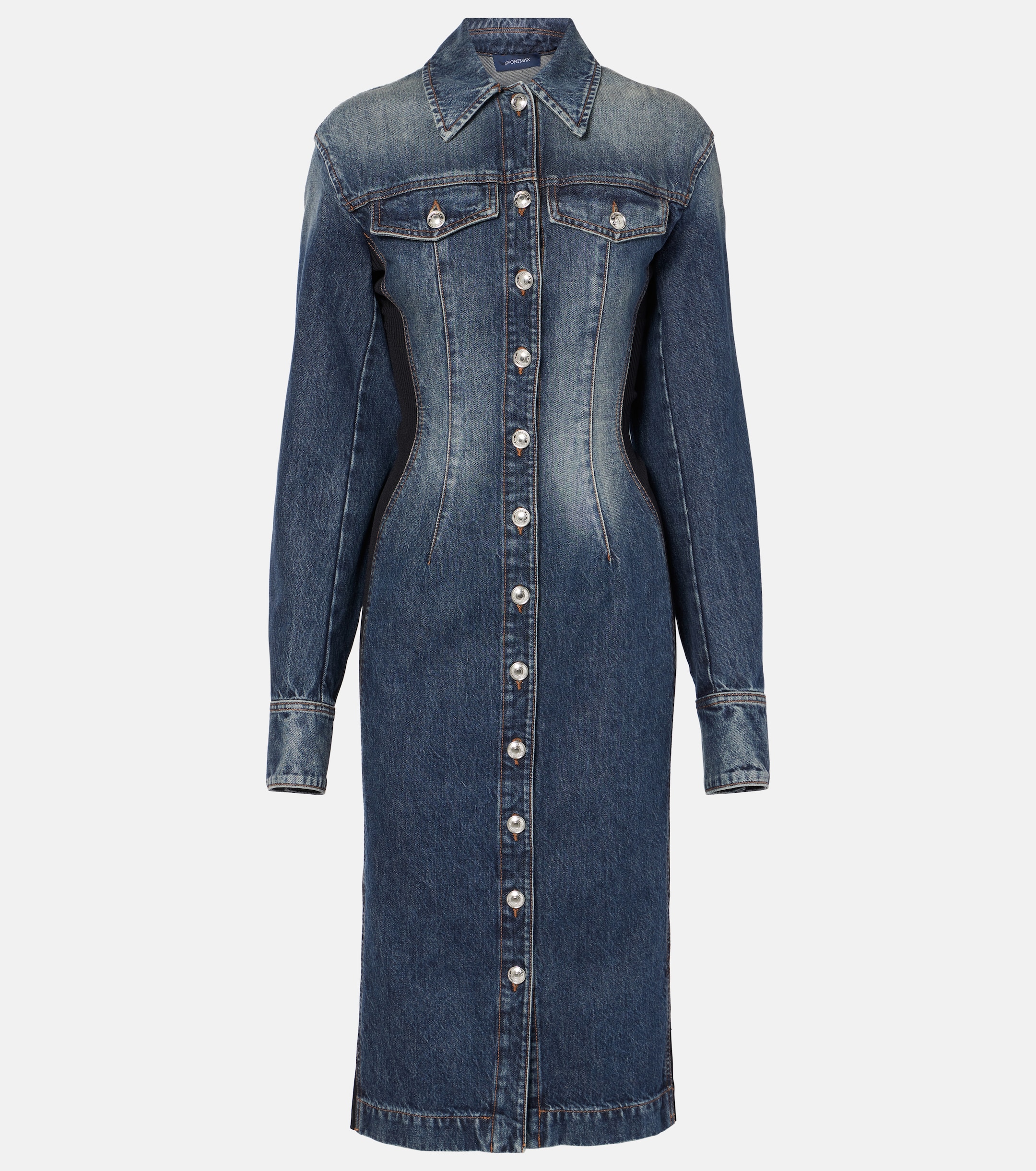 Sportmax Fiorito denim midi dress