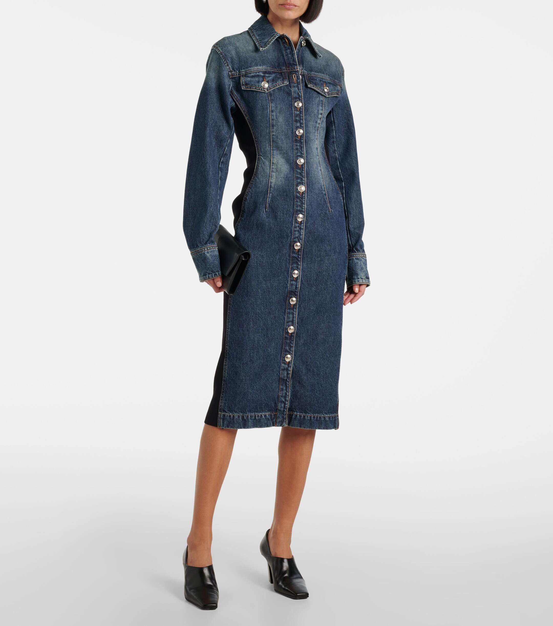 Sportmax Fiorito denim midi dress
