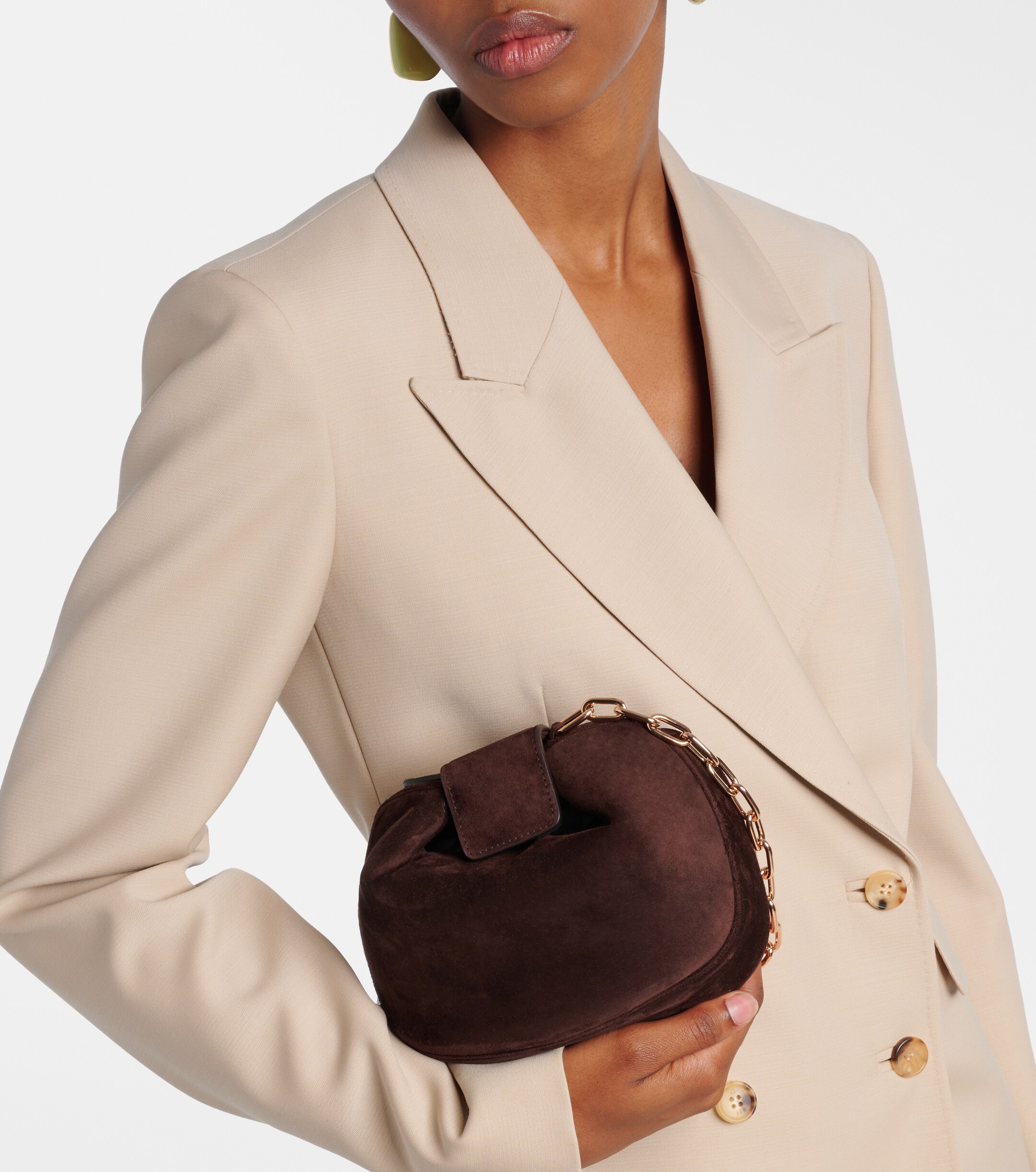 Gabriela Hearst Soft Demi suede clutch