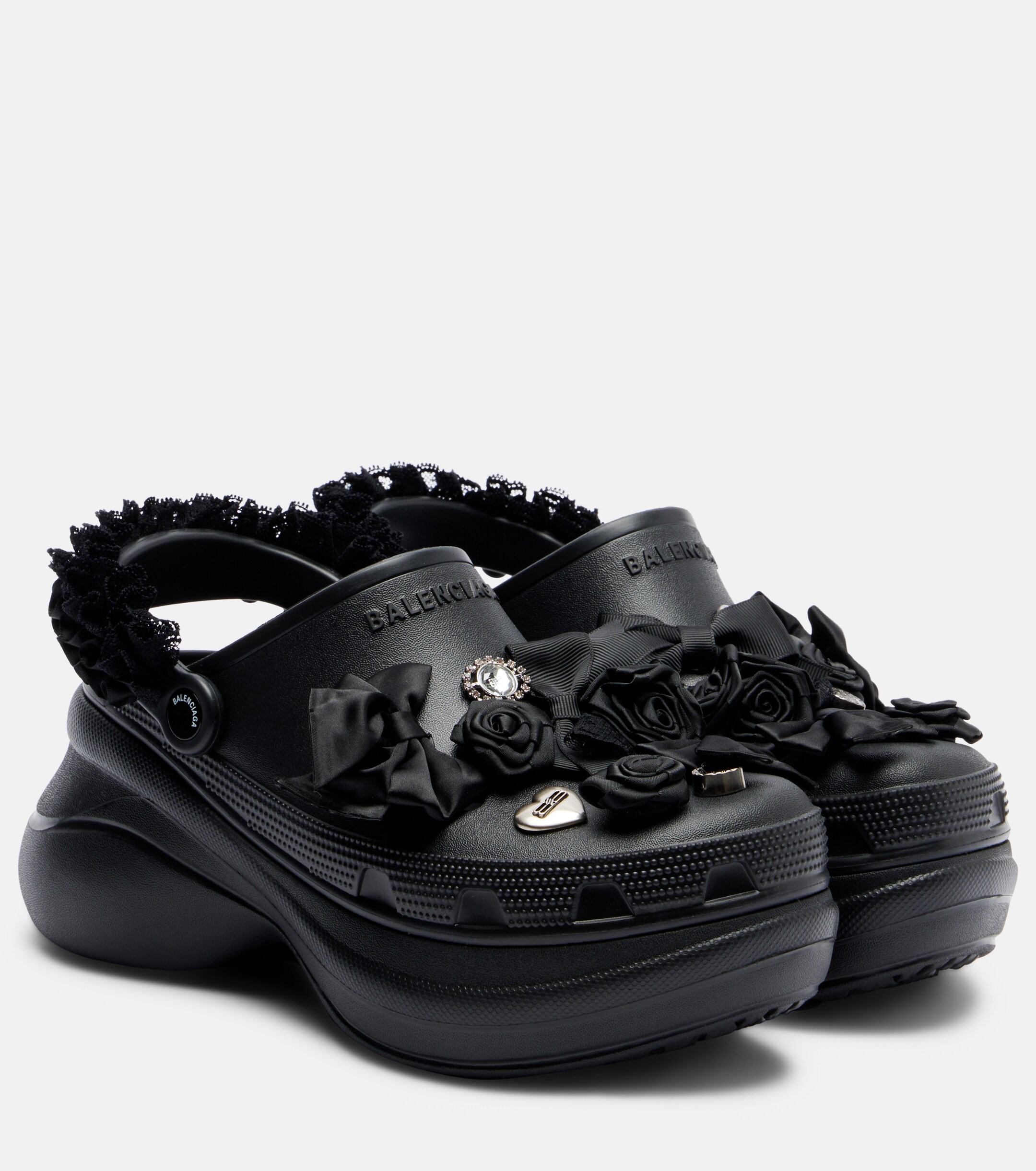 Balenciaga x Crocs Jibbitz platform mules