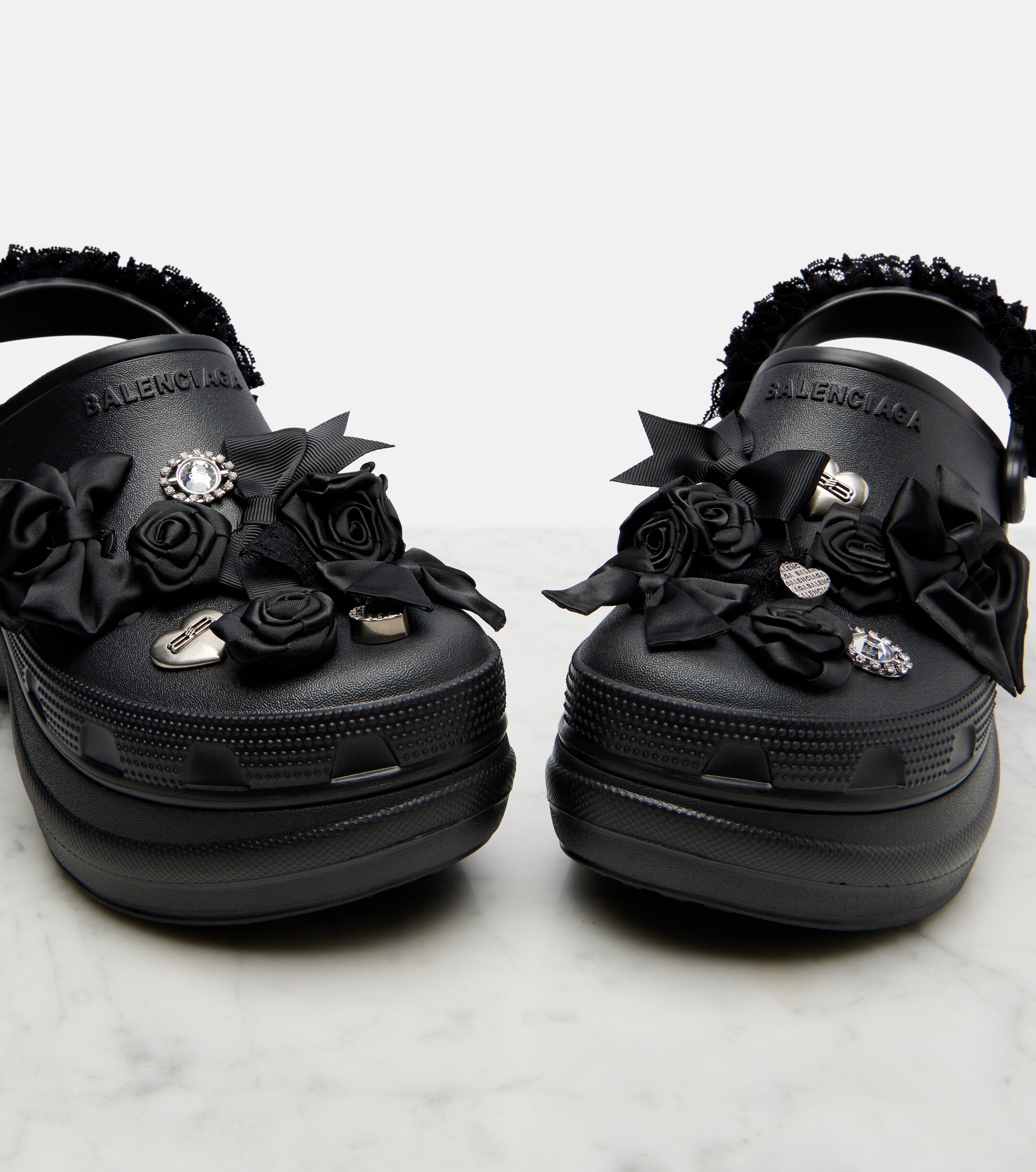 Balenciaga x Crocs Jibbitz platform mules