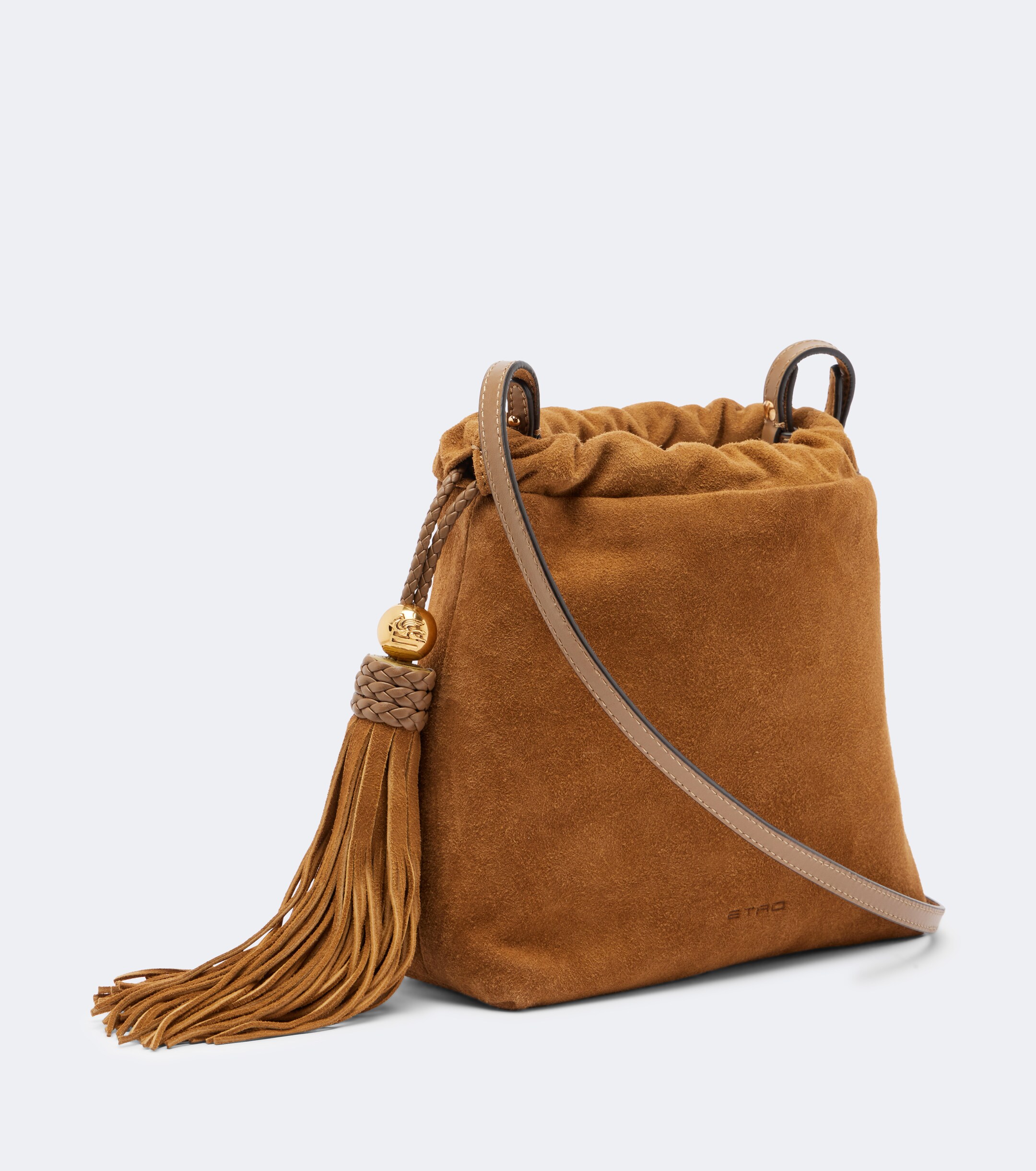 Etro Kalispera Small embroidered suede clutch