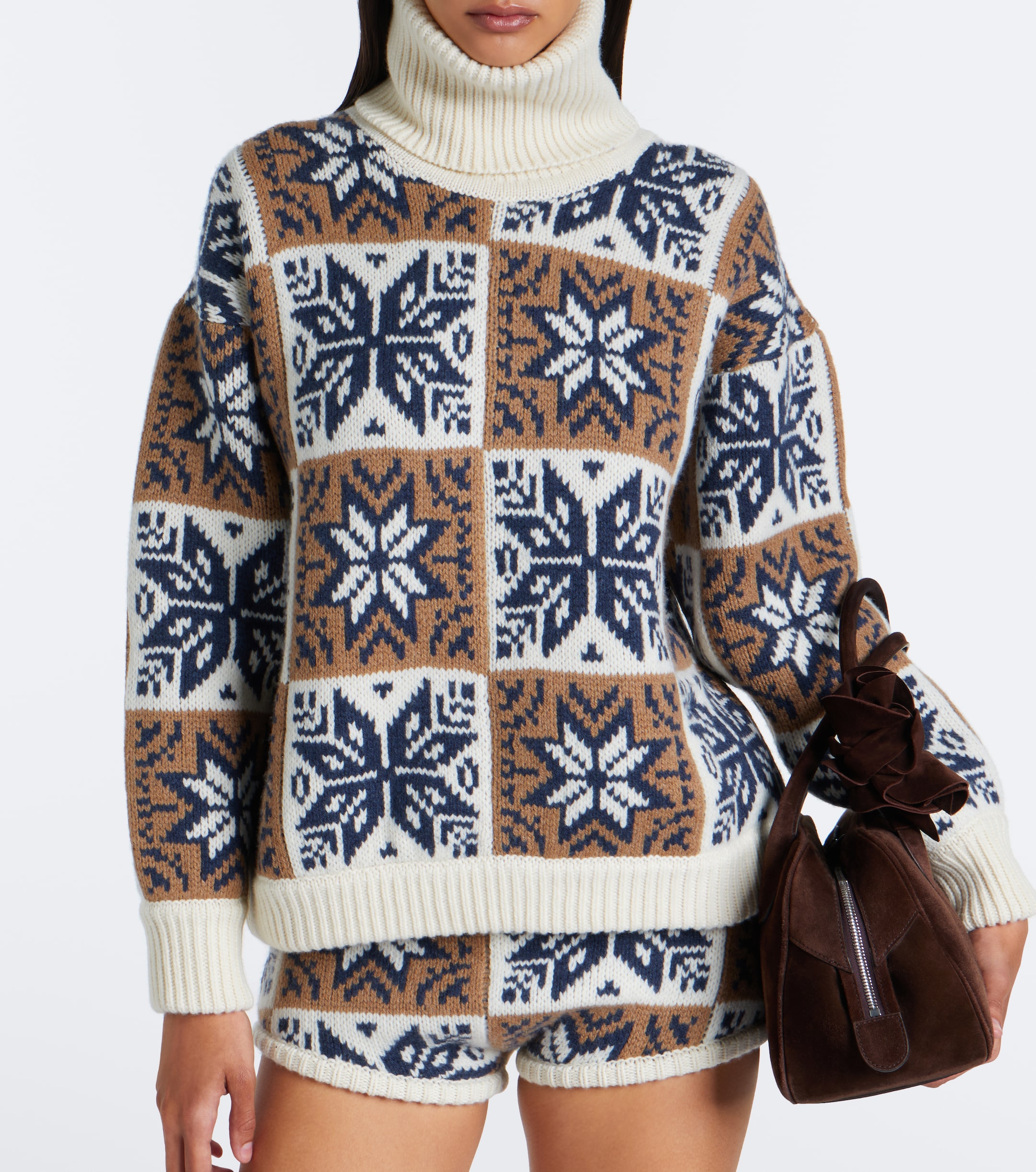 Magda Butrym Magda Butrym Jacquard wool and cashmere shorts