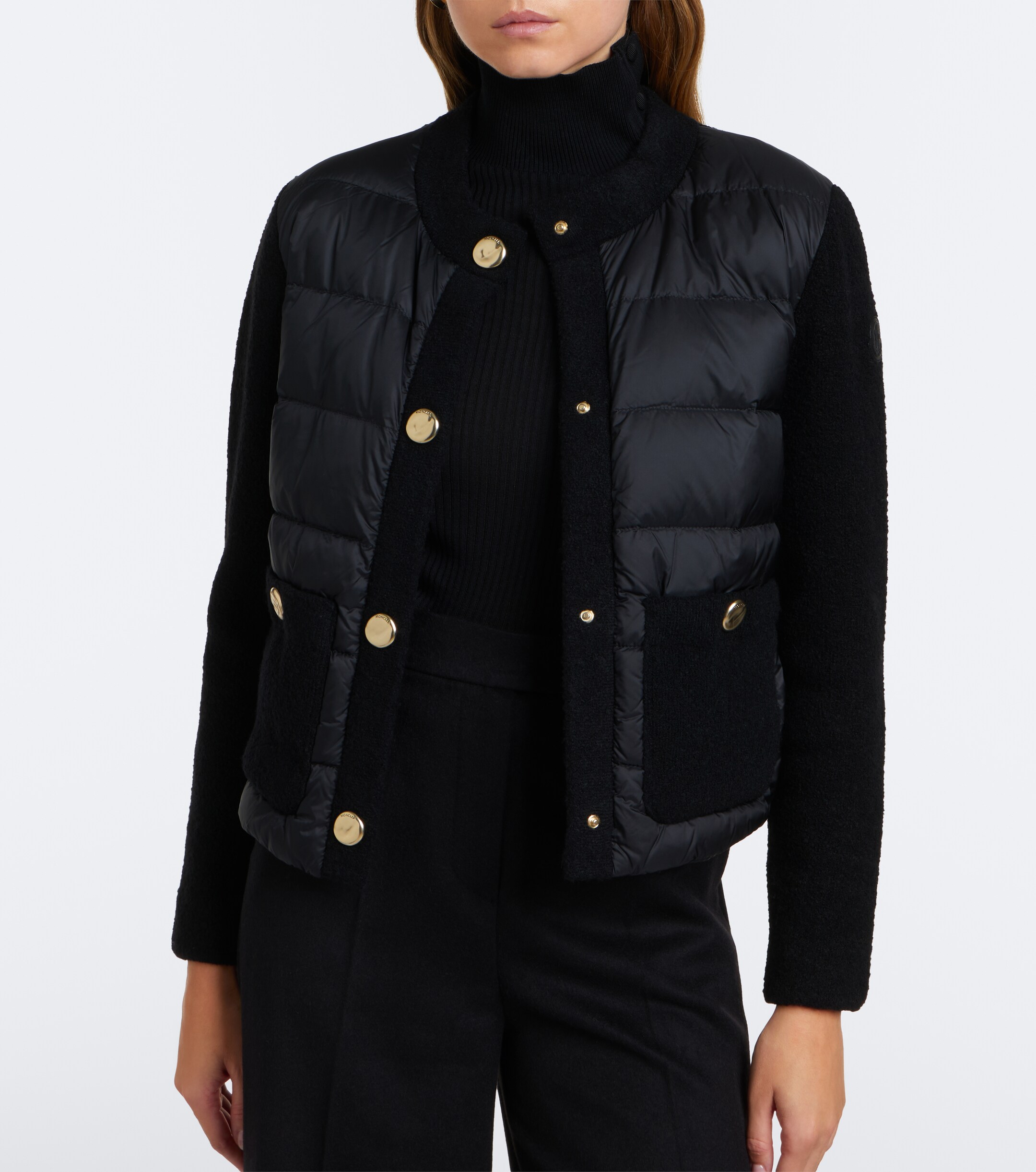 Moncler Moncler Down-paneled wool-blend cardigan