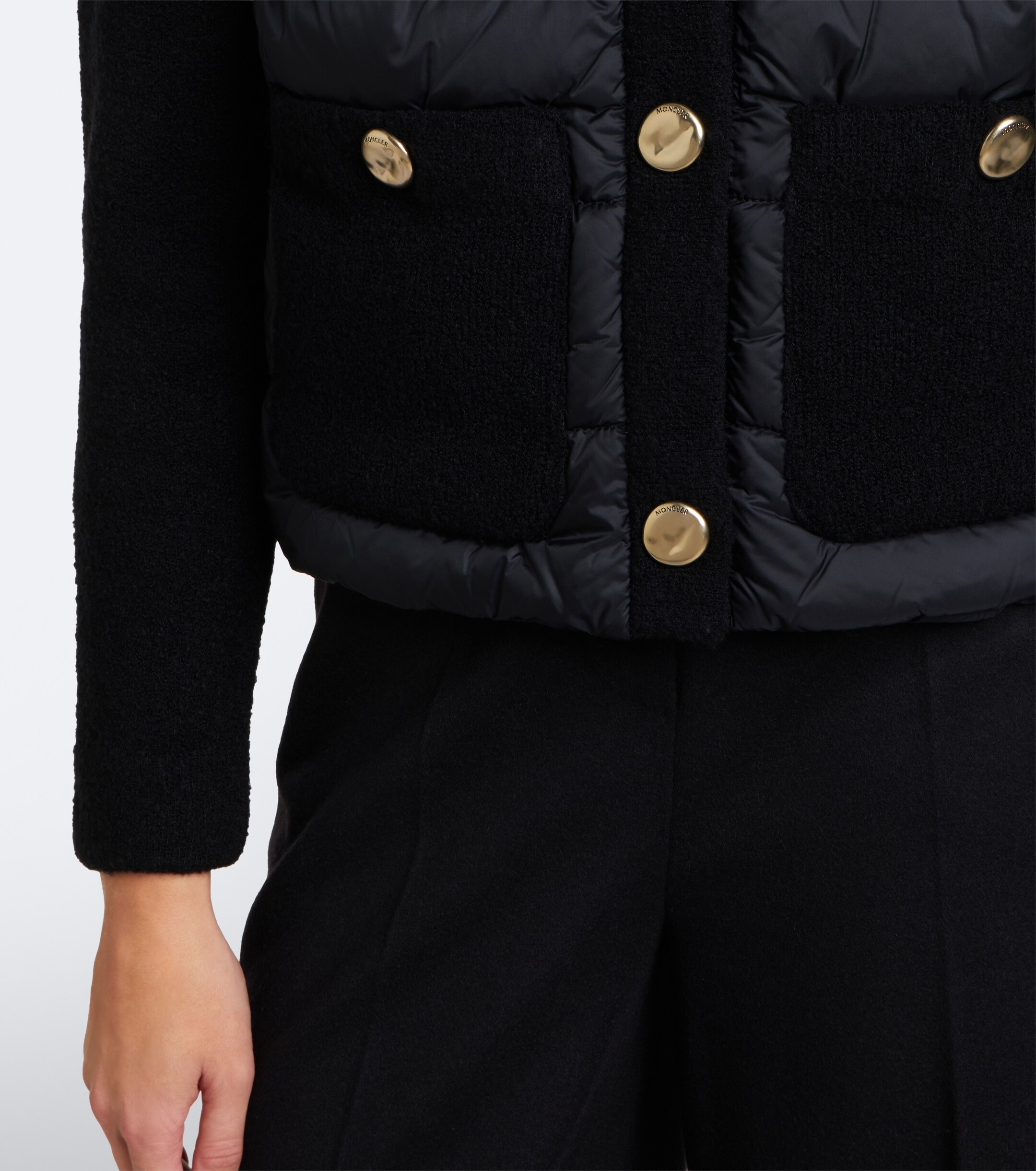 Moncler Moncler Down-paneled wool-blend cardigan