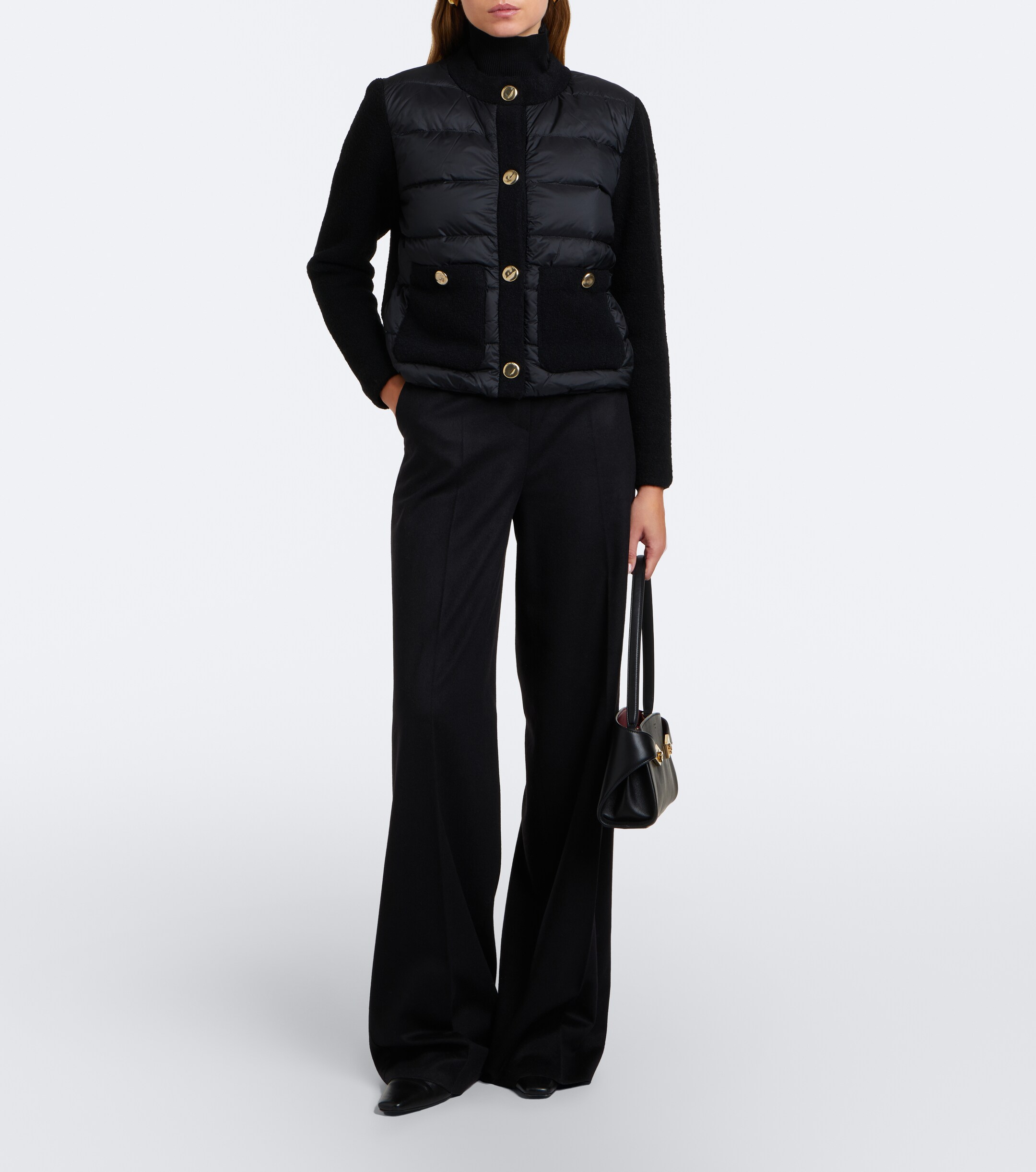 Moncler Moncler Down-paneled wool-blend cardigan
