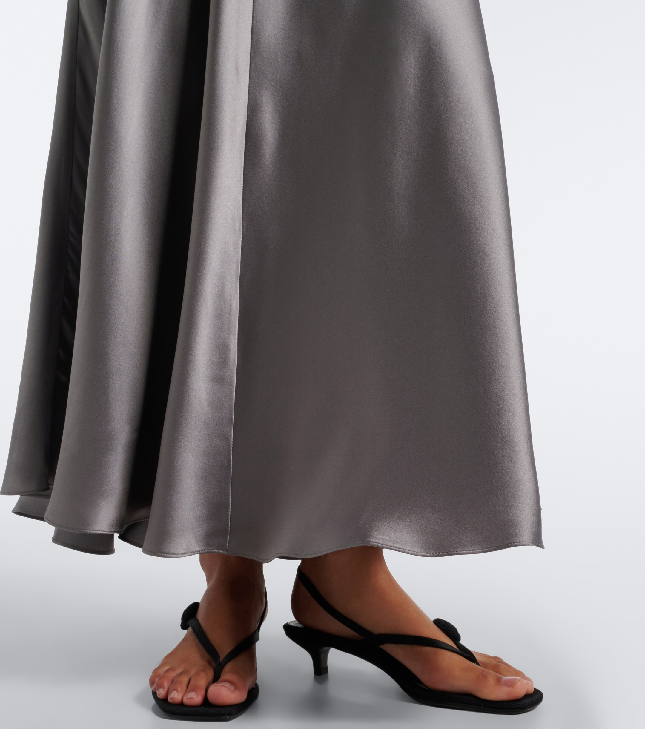 Rodarte Rodarte Lace-trimmed silk satin gown