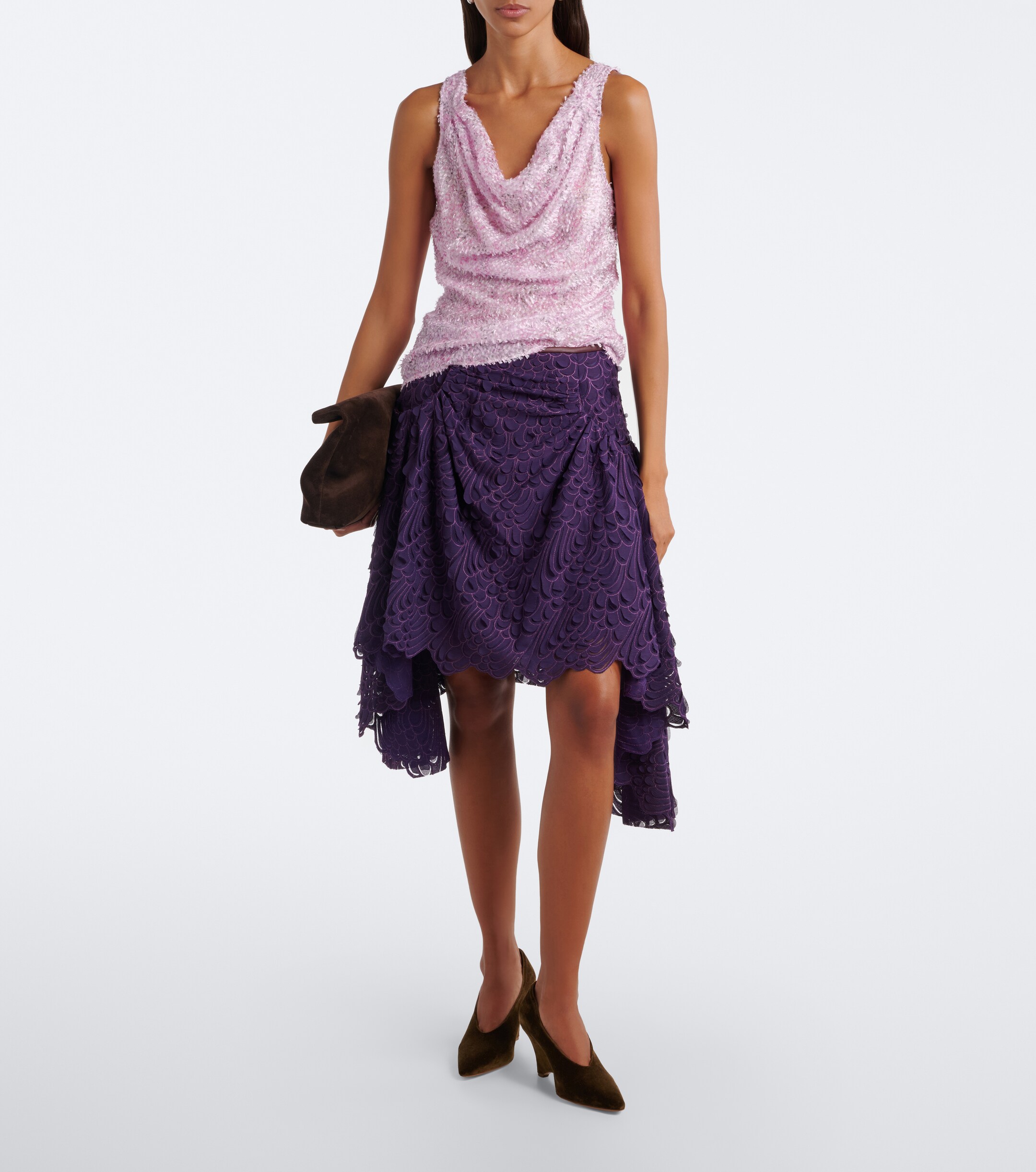 Jacques Wei Jacques Wei Draped fringed top