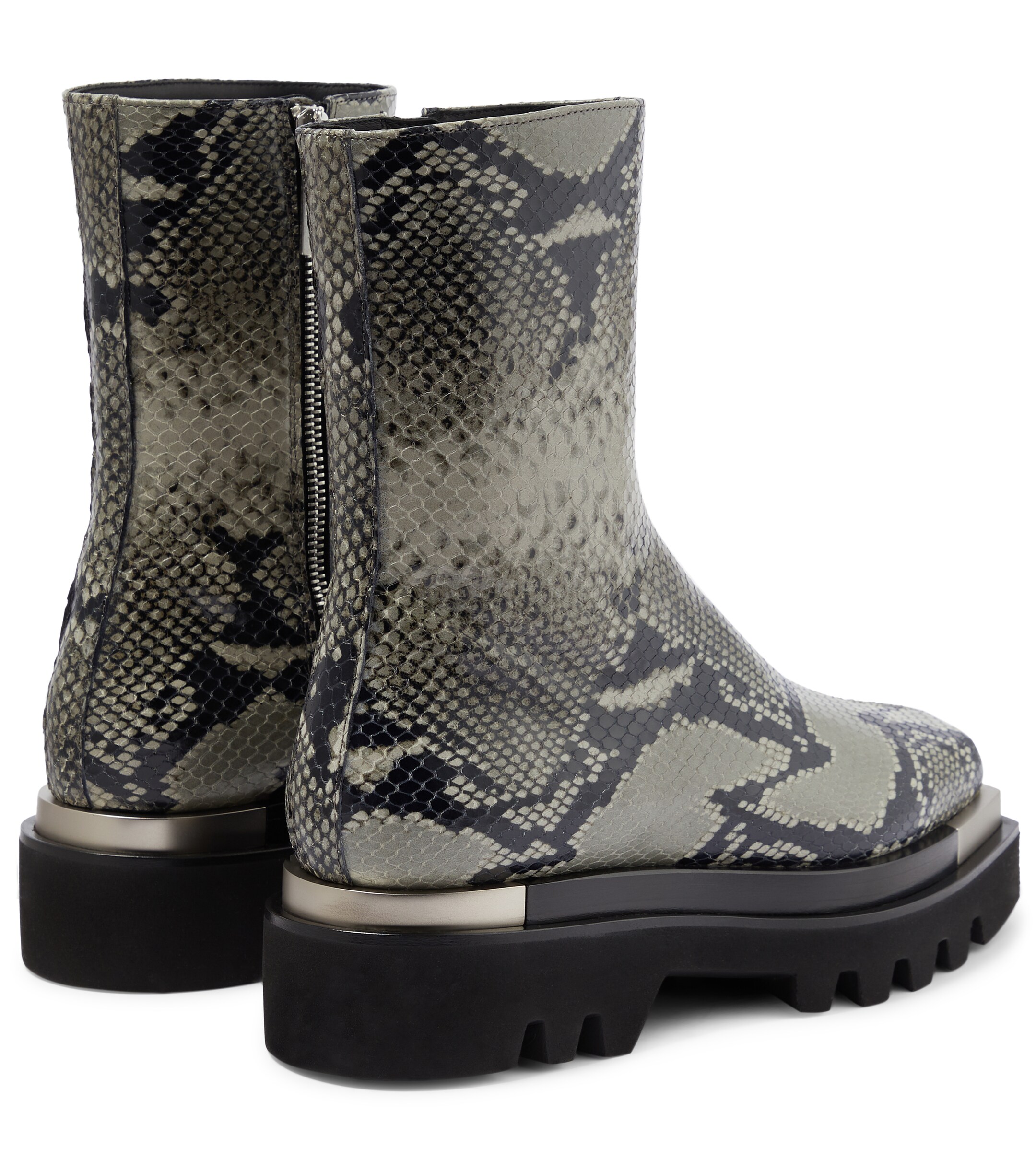 PETER DO Snake-effect leather ankle boots thumbnail