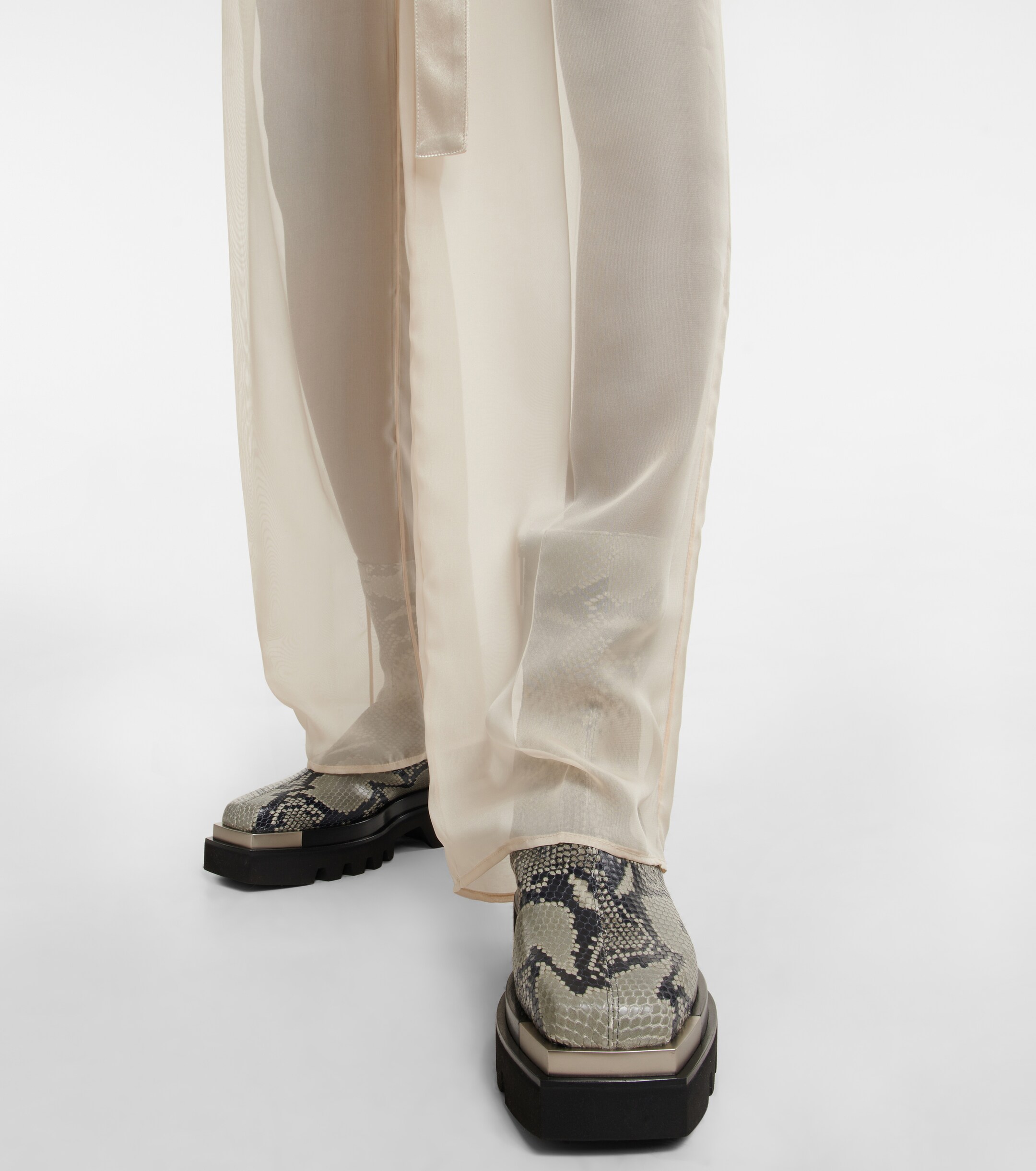 PETER DO Snake-effect leather ankle boots thumbnail