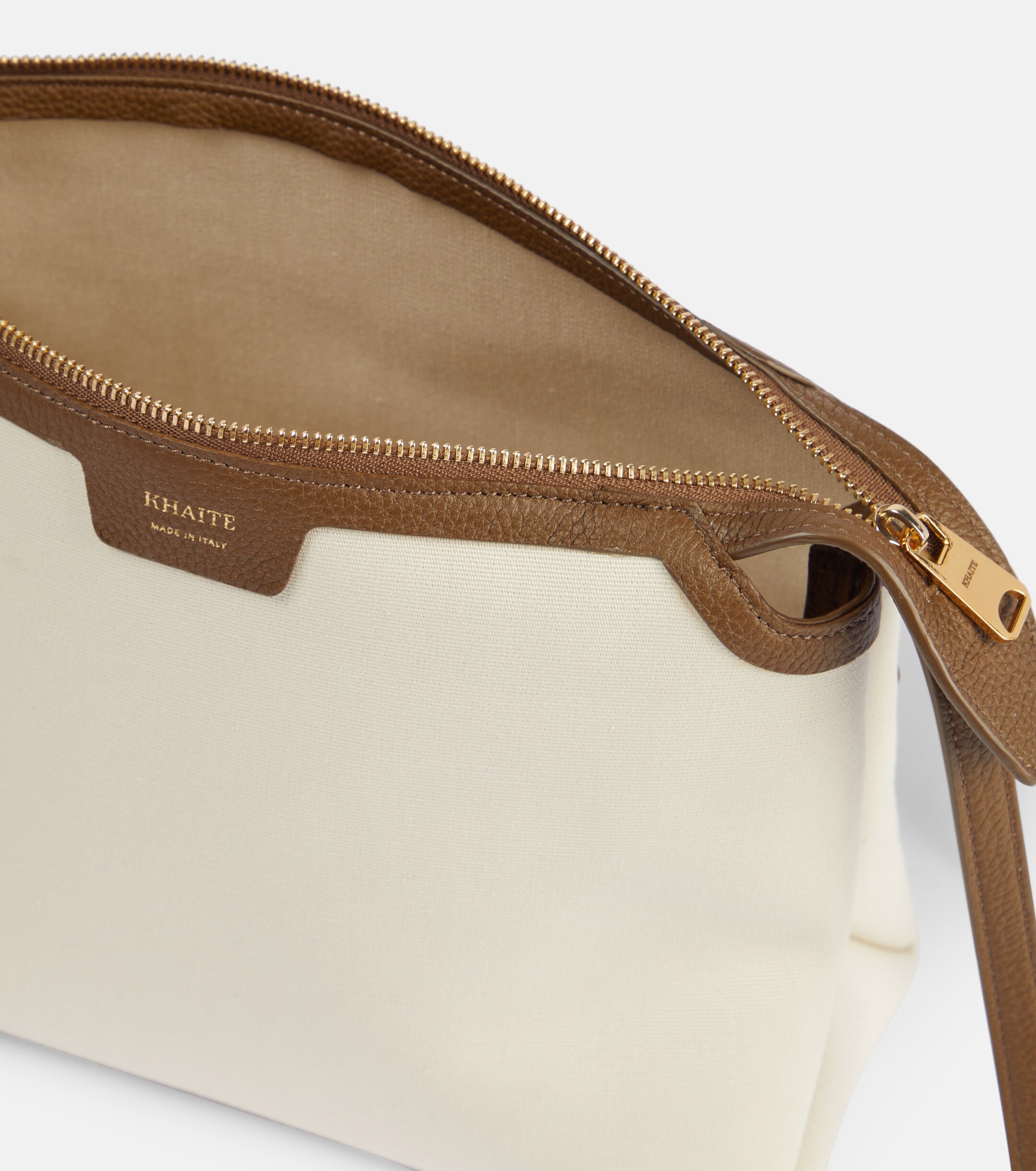 KHAITE Lina leather-trimmed canvas crossbody bag