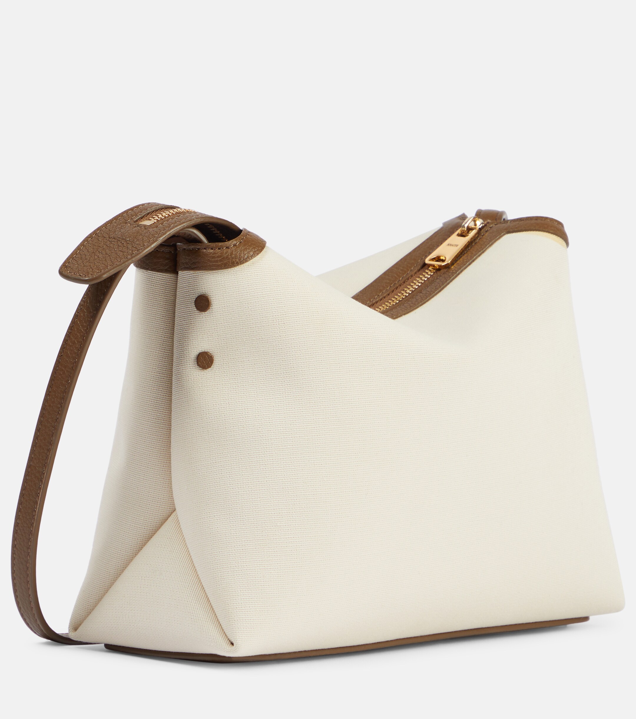 KHAITE Lina leather-trimmed canvas crossbody bag