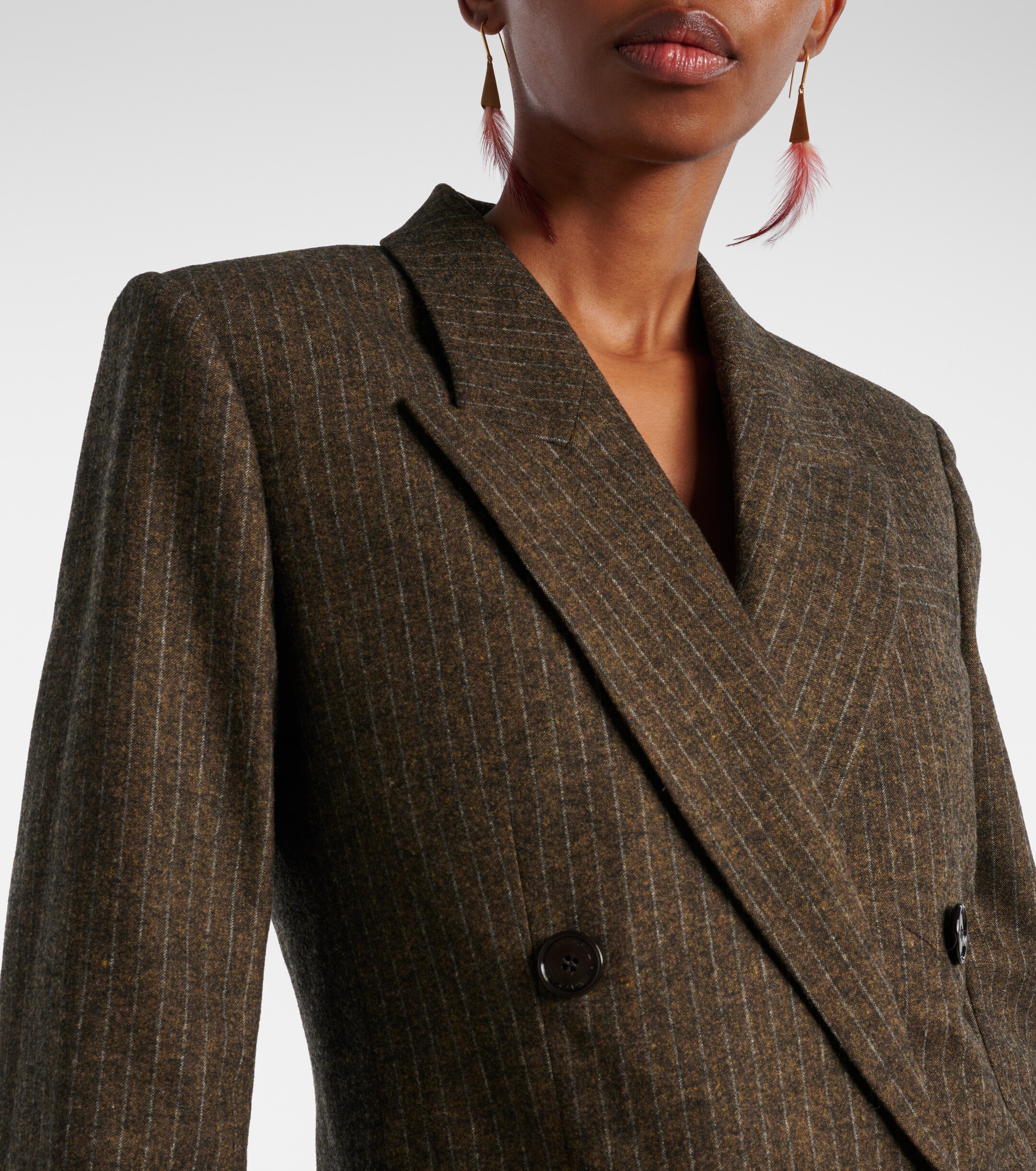 Isabel Marant Jevima chalk stripe suit jacket thumbnail