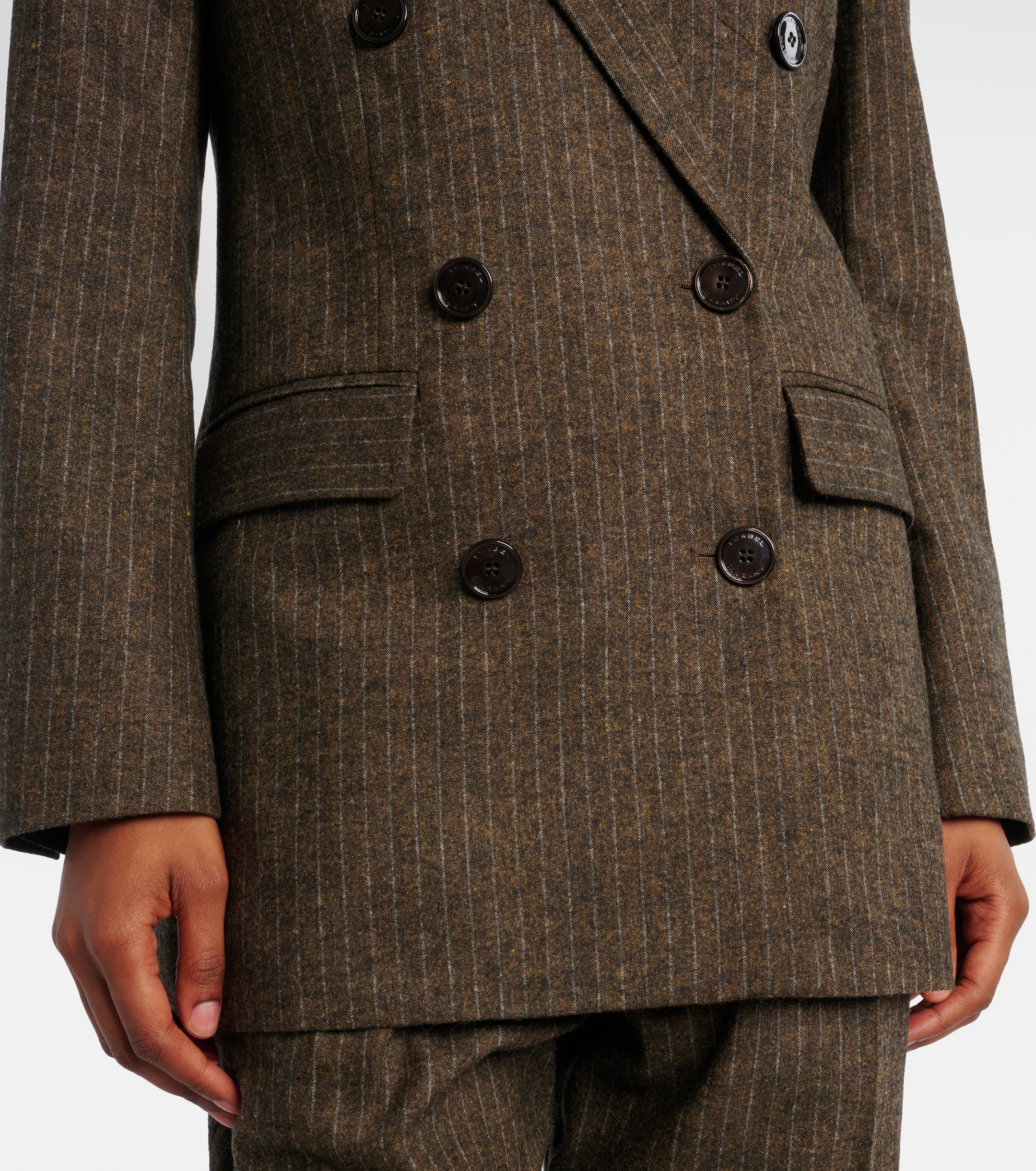 Isabel Marant Jevima chalk stripe suit jacket thumbnail