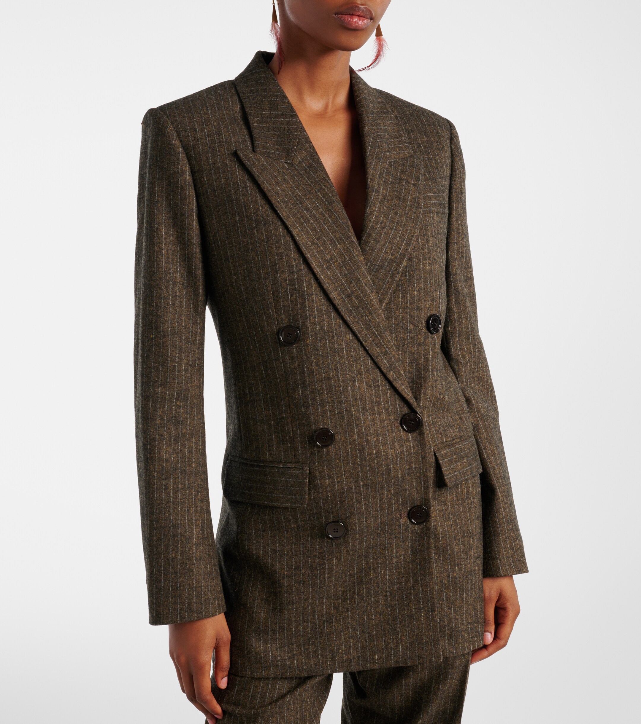 Isabel Marant Jevima chalk stripe suit jacket thumbnail