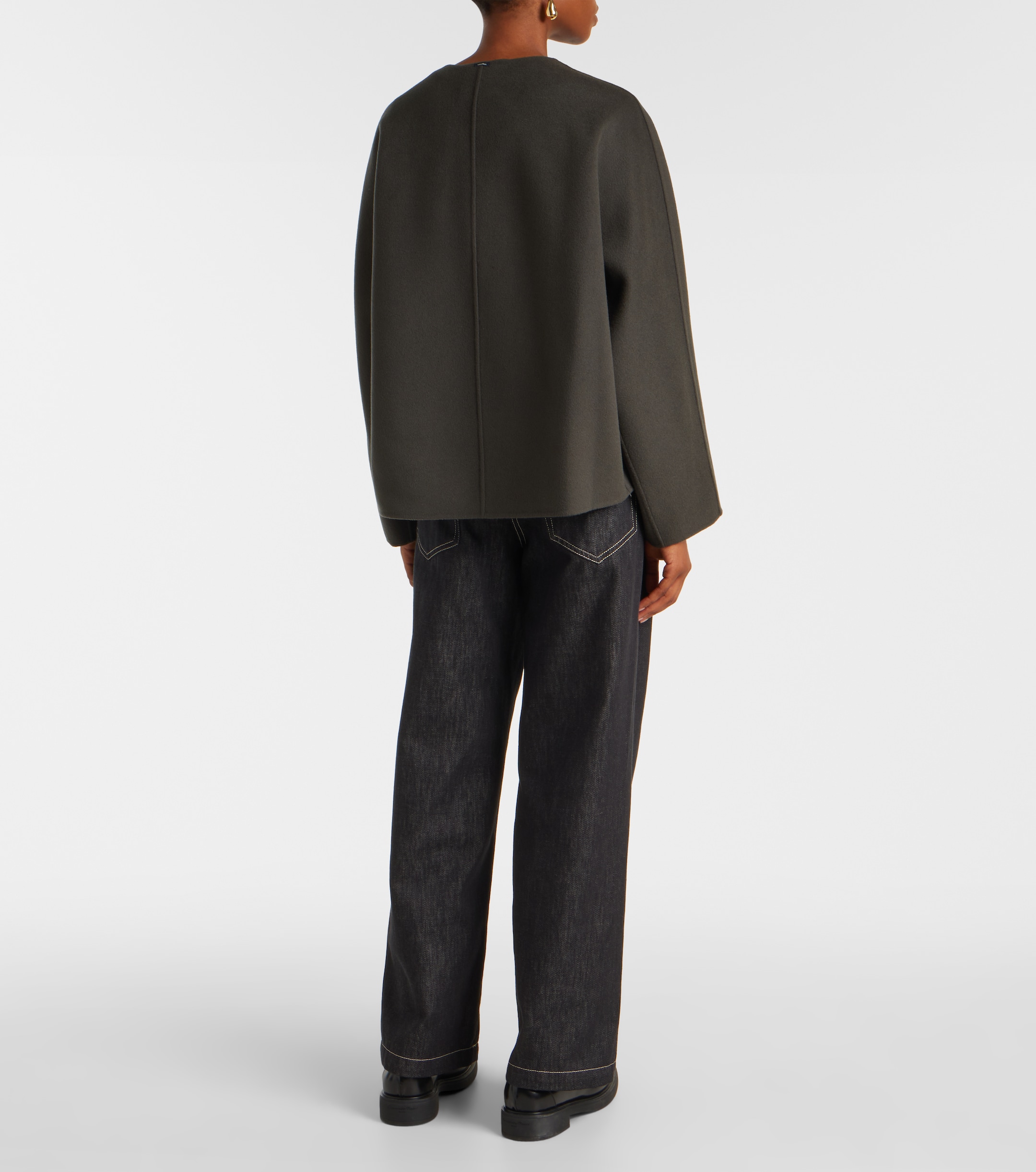 S Max Mara Kate scarf-detail virgin wool jacket thumbnail