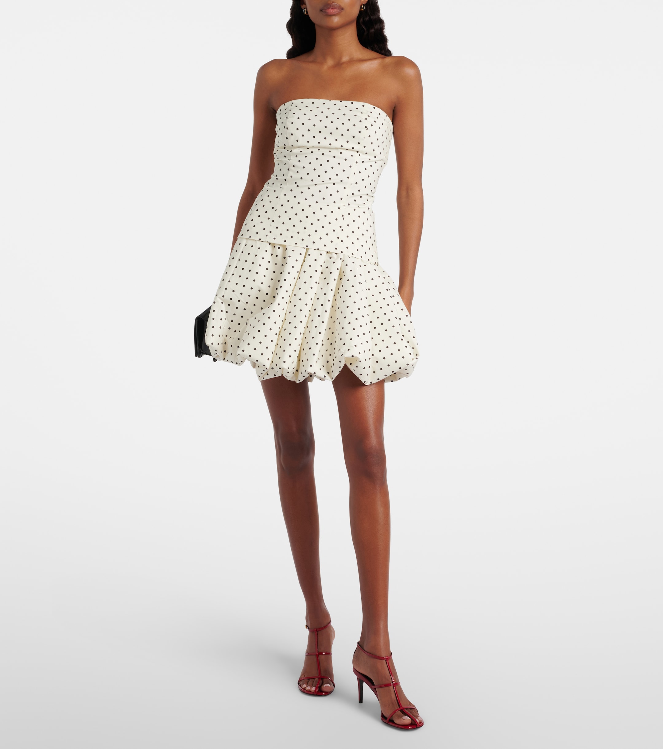 Rotate Balloon polka-dot poplin miniskirt
