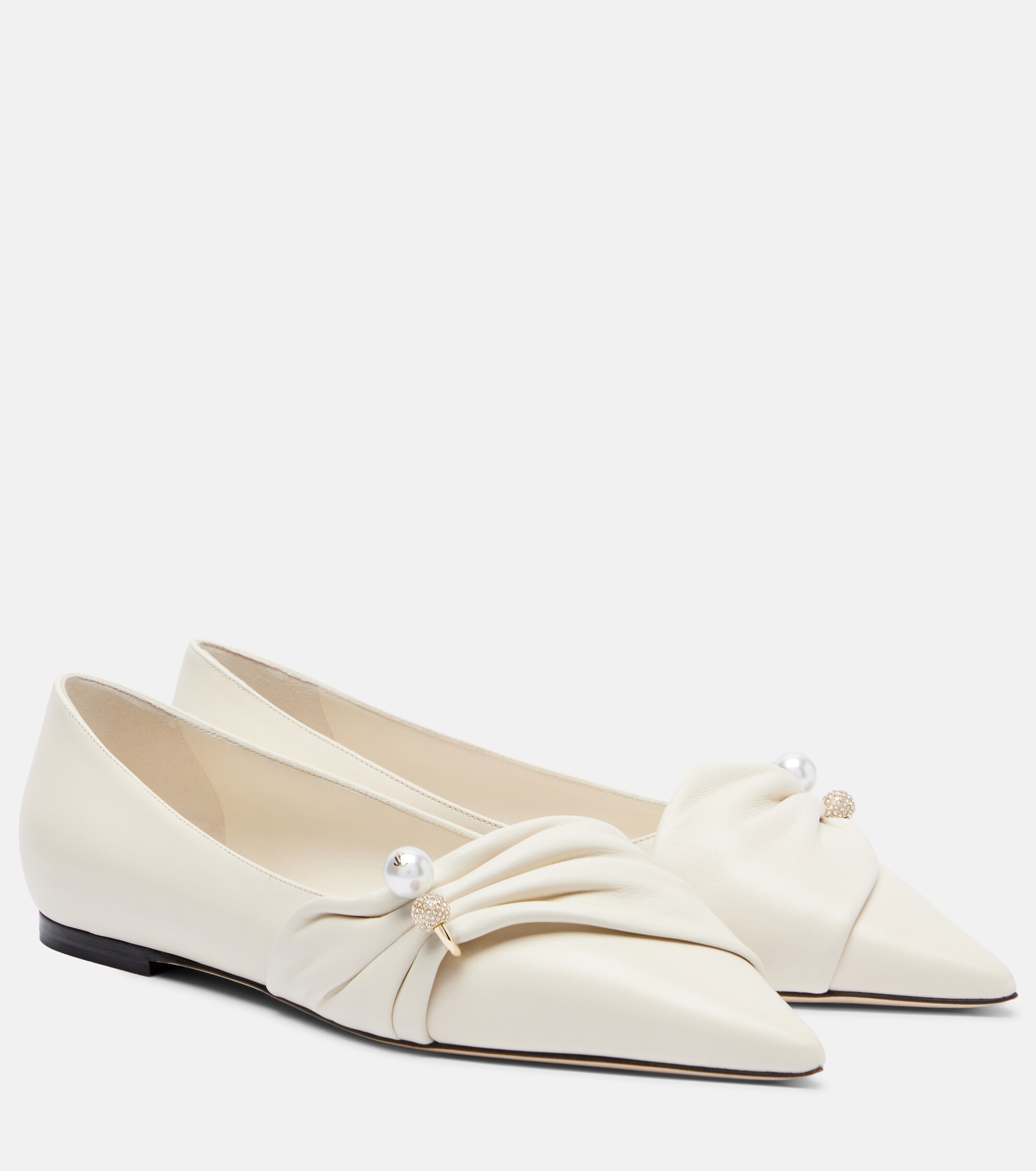 JIMMY CHOO Jimmy Choo Rafi embellished leather ballet flats
