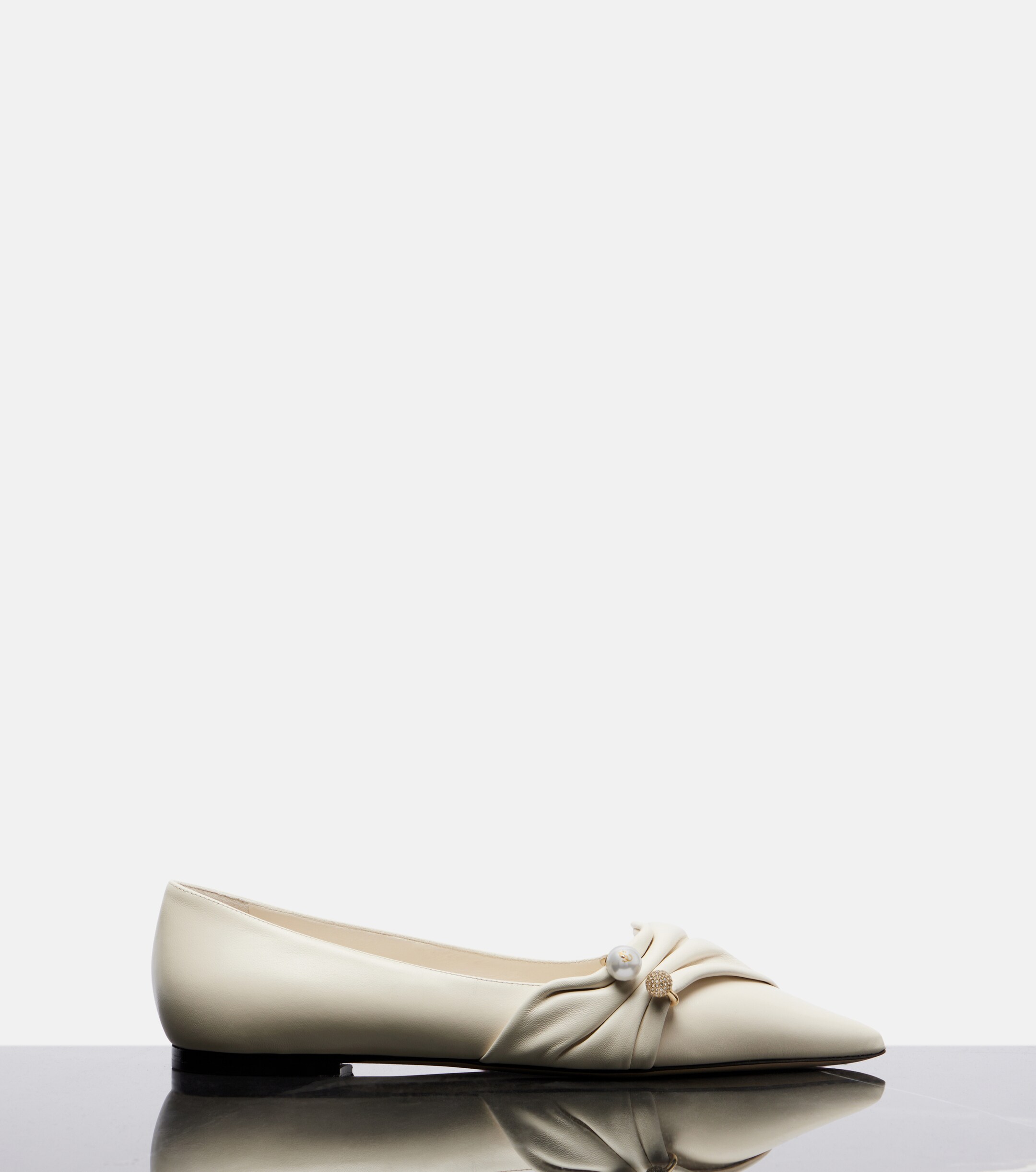 JIMMY CHOO Jimmy Choo Rafi embellished leather ballet flats