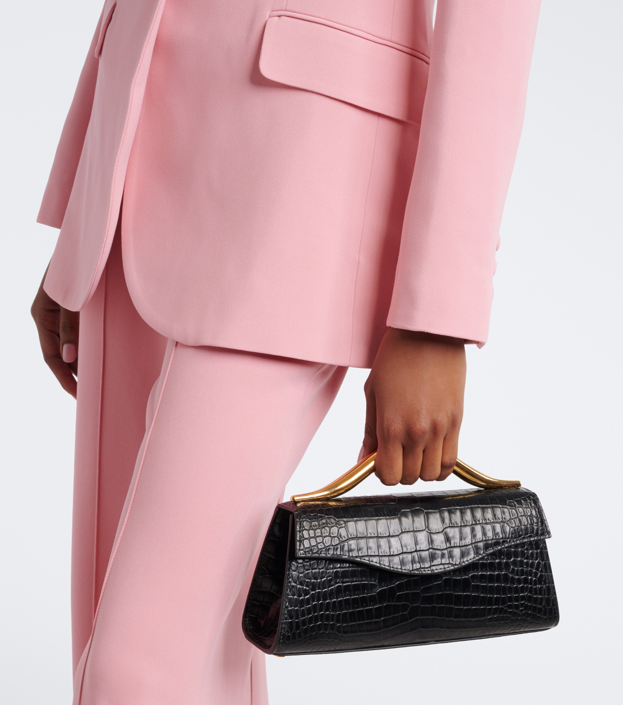 Elie Saab Petit Wave croc-effect leather top-handle bag