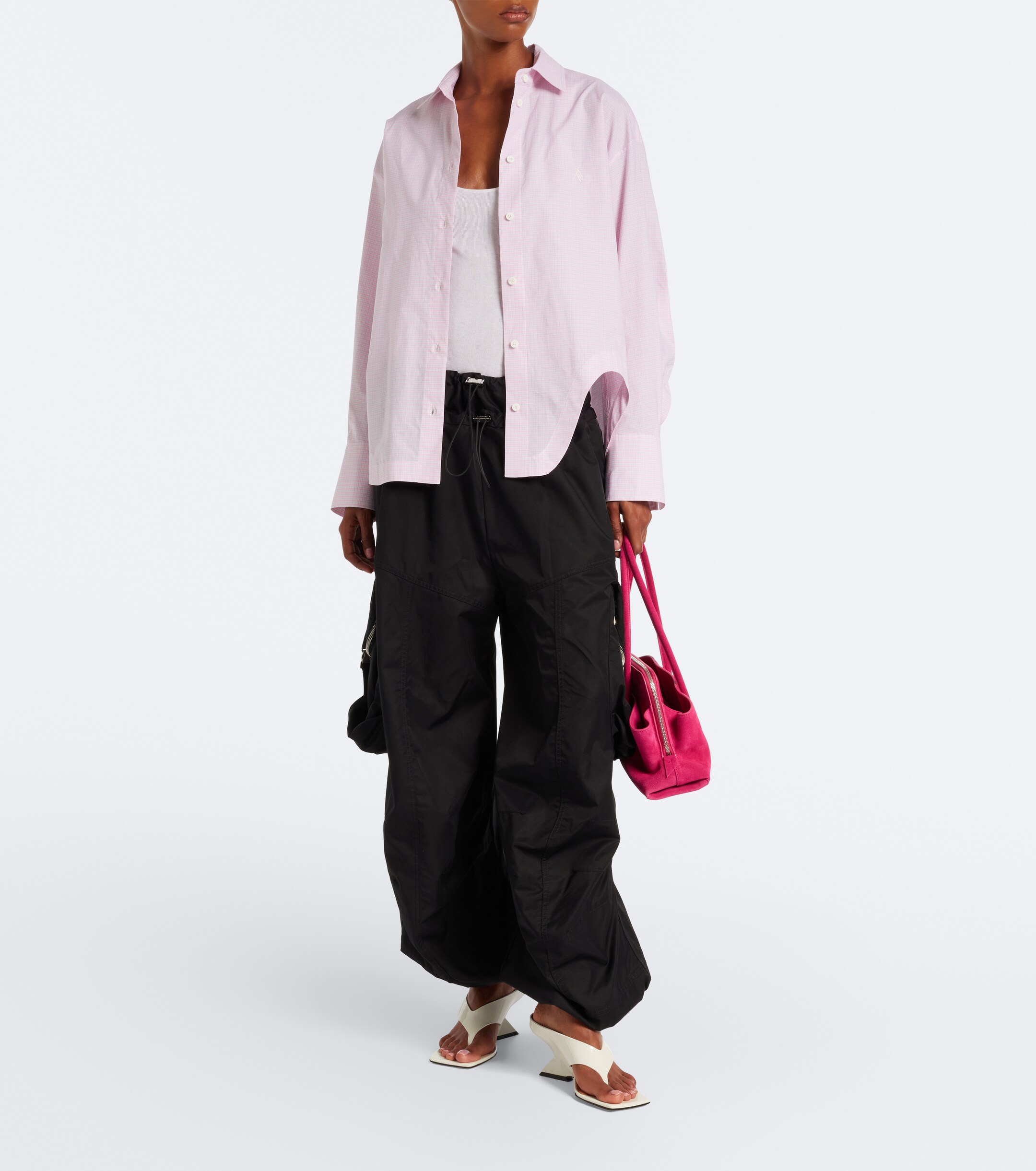 THE ATTICO The Attico Cheope patent leather wedge sandals