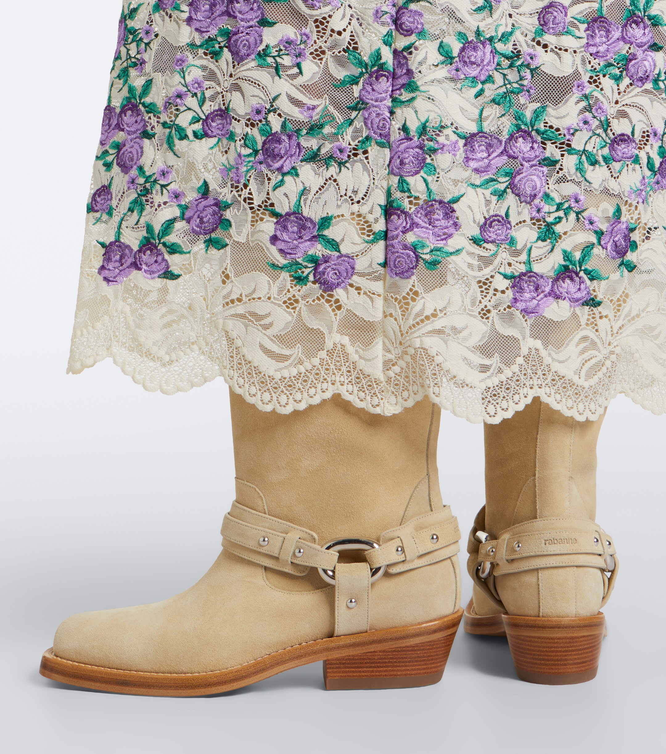 Rabanne Rabanne Suede biker boots