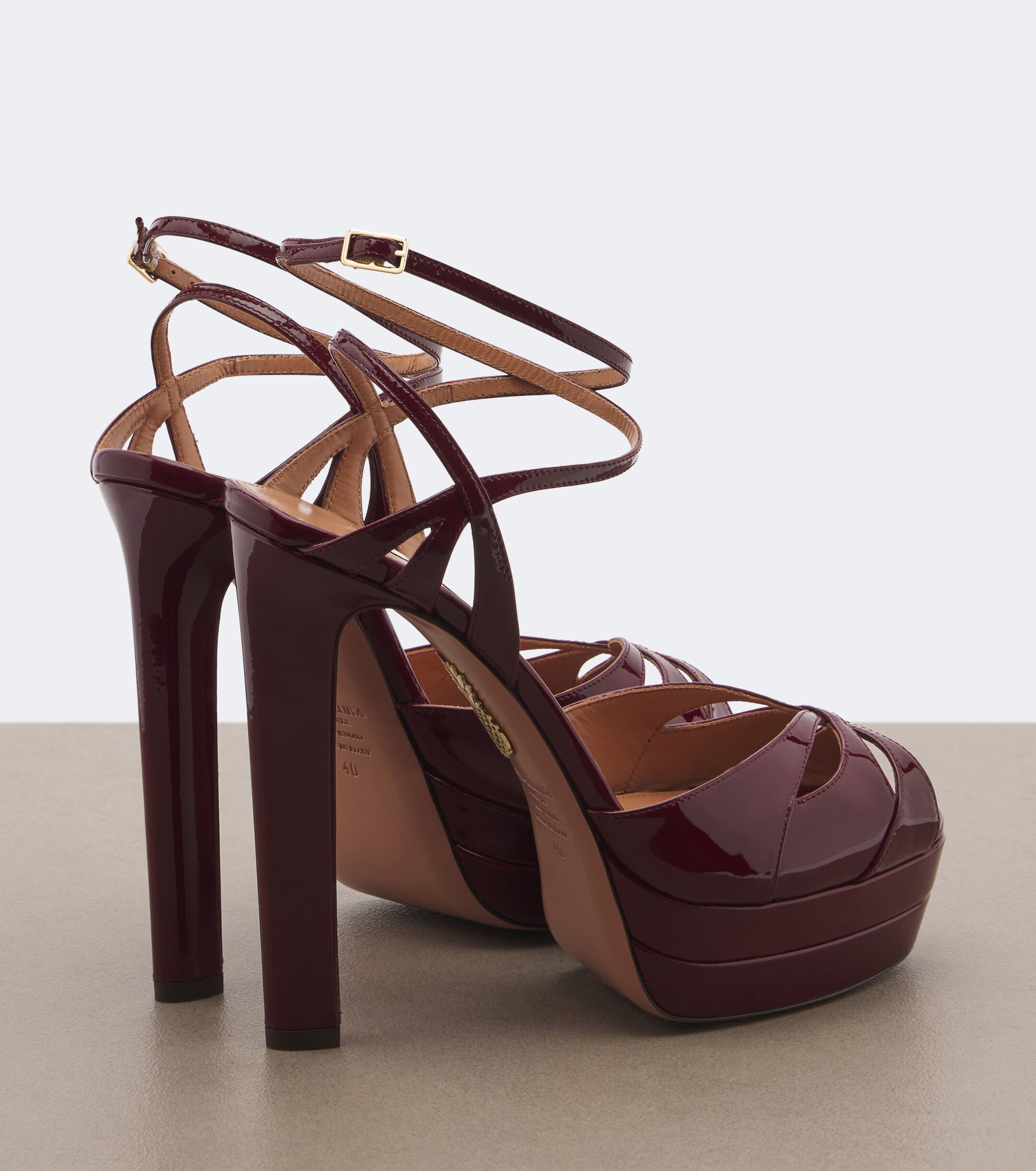 AQUAZZURA Aquazzura Moves patent leather platform sandals