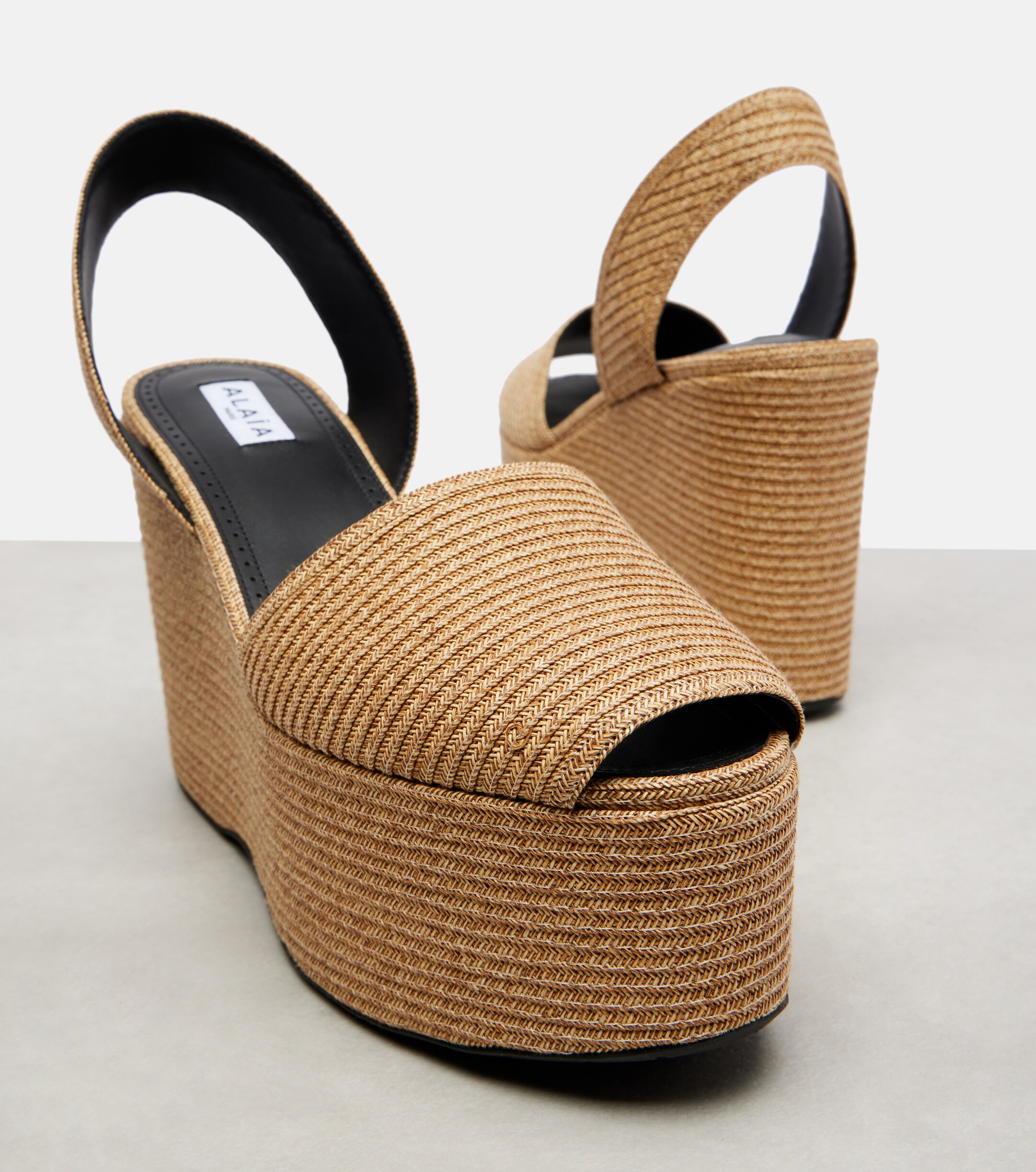 Alaïa Straw wedge sandals thumbnail