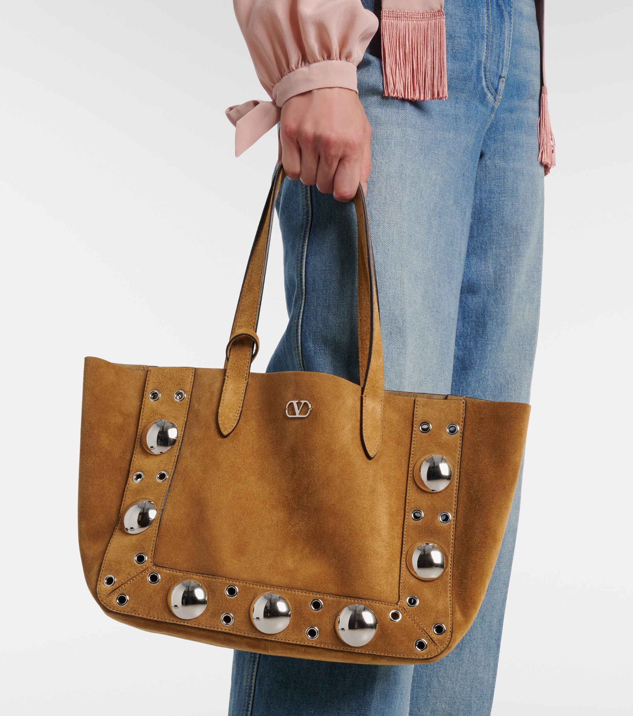 Valentino Garavani Nellcôte Medium suede tote bag thumbnail