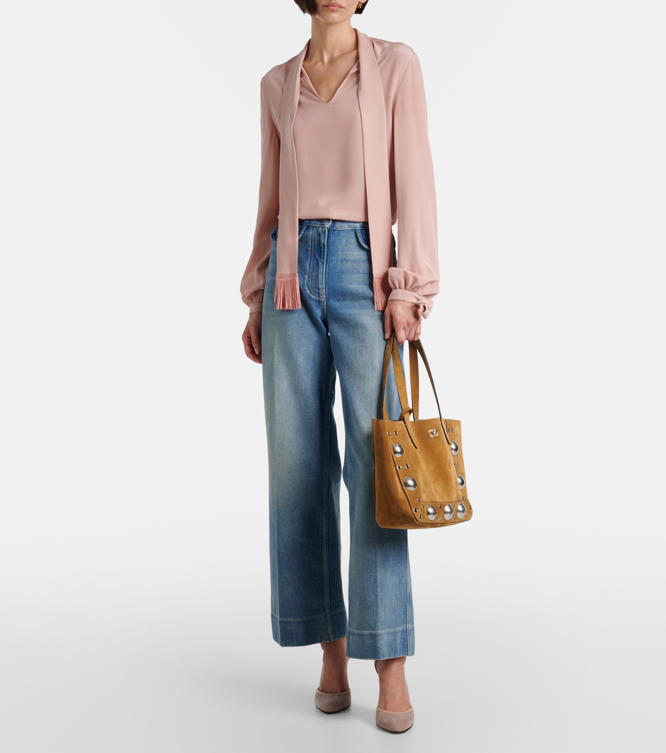 Valentino Garavani Nellcôte Medium suede tote bag thumbnail