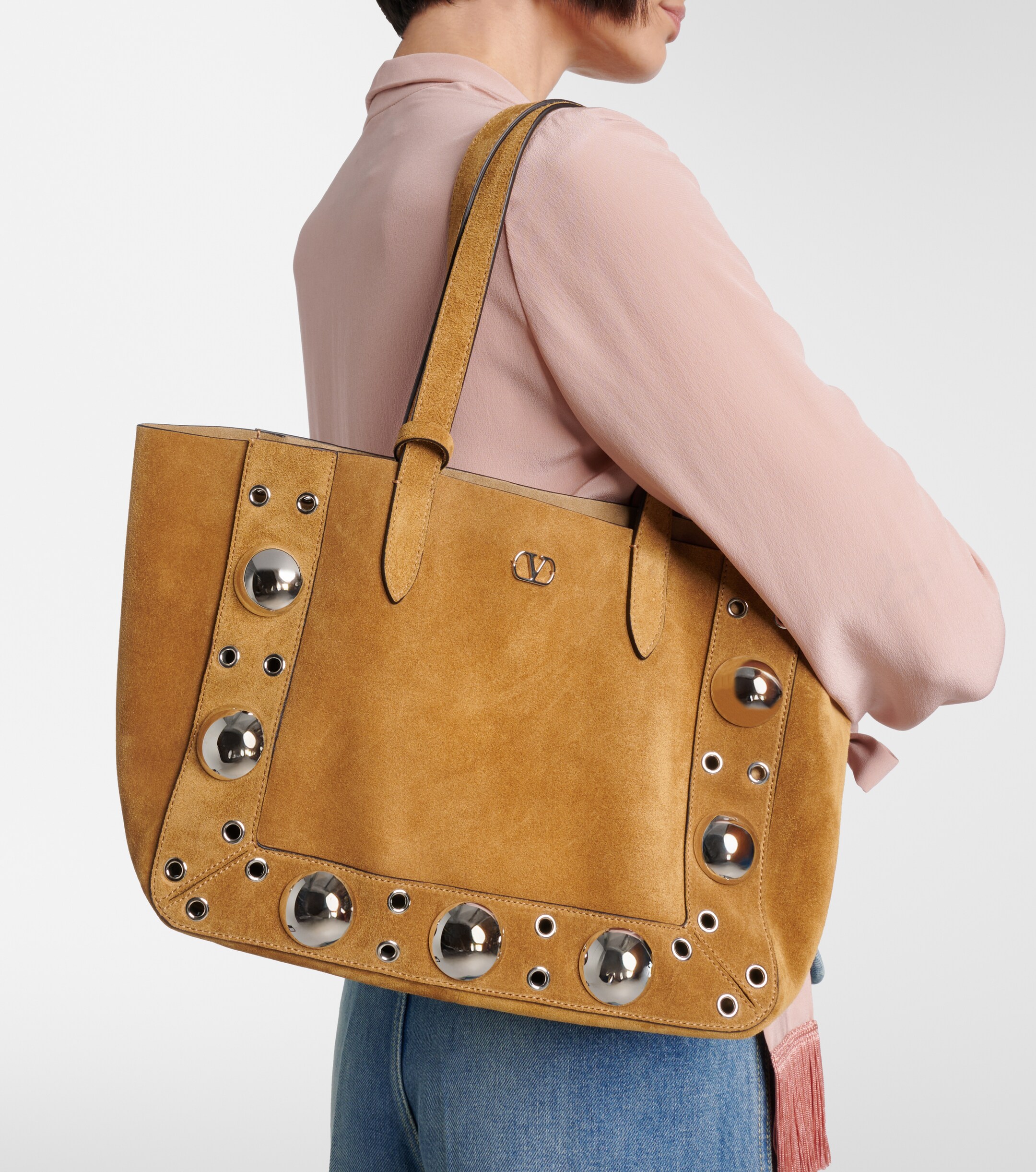 Valentino Garavani Nellcôte Medium suede tote bag thumbnail