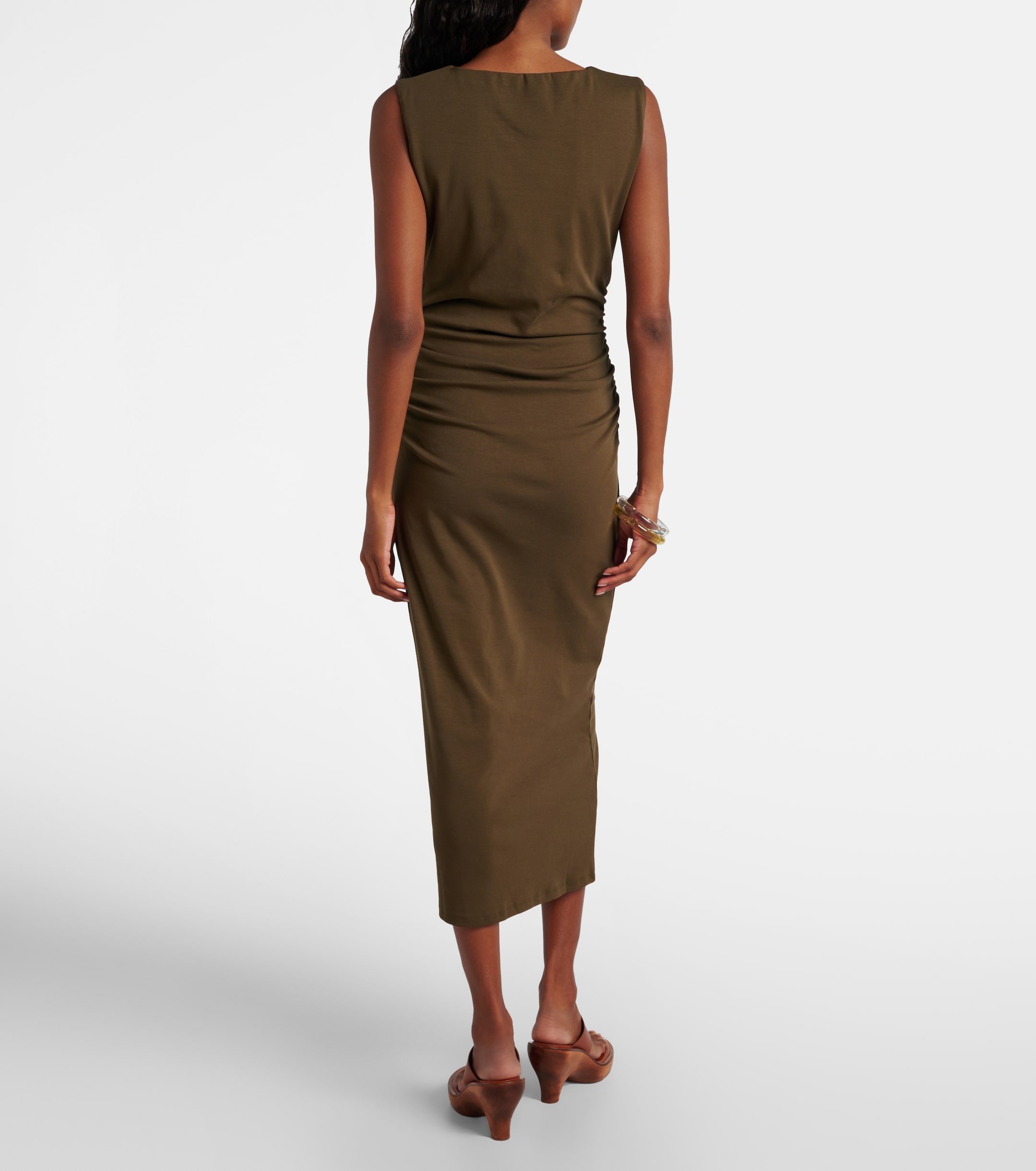 Veronica Beard Charissa ruched cotton-blend midi dress