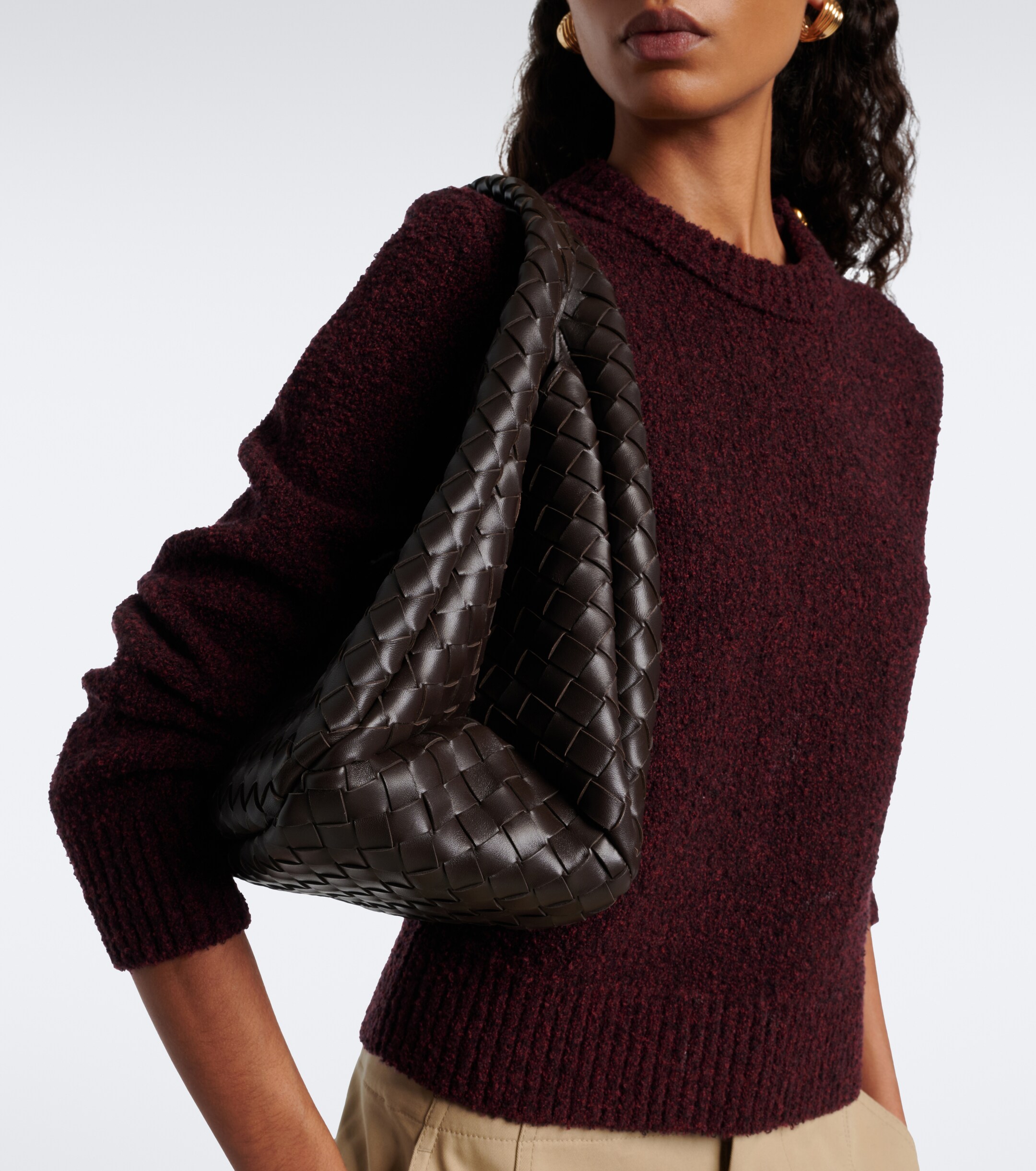 Bottega Veneta Campana Intrecciato leather shoulder bag