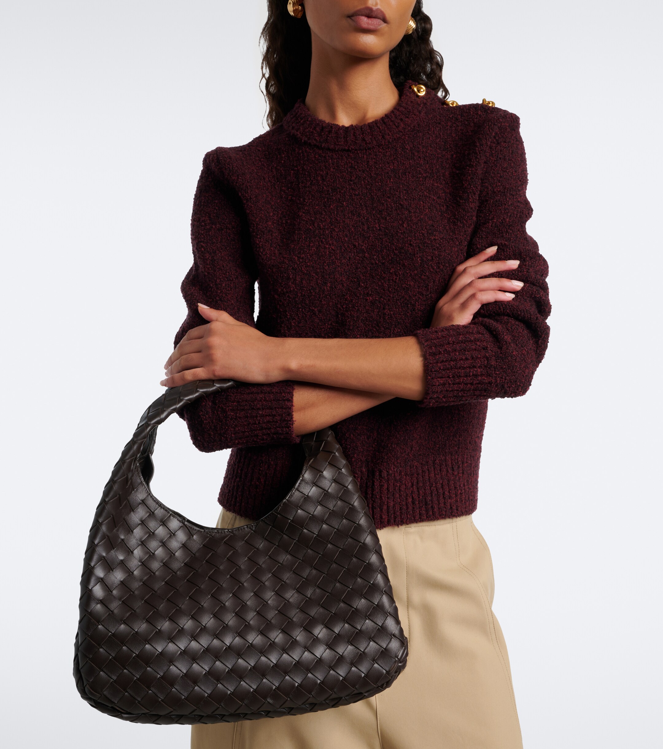 Bottega Veneta Campana Intrecciato leather shoulder bag